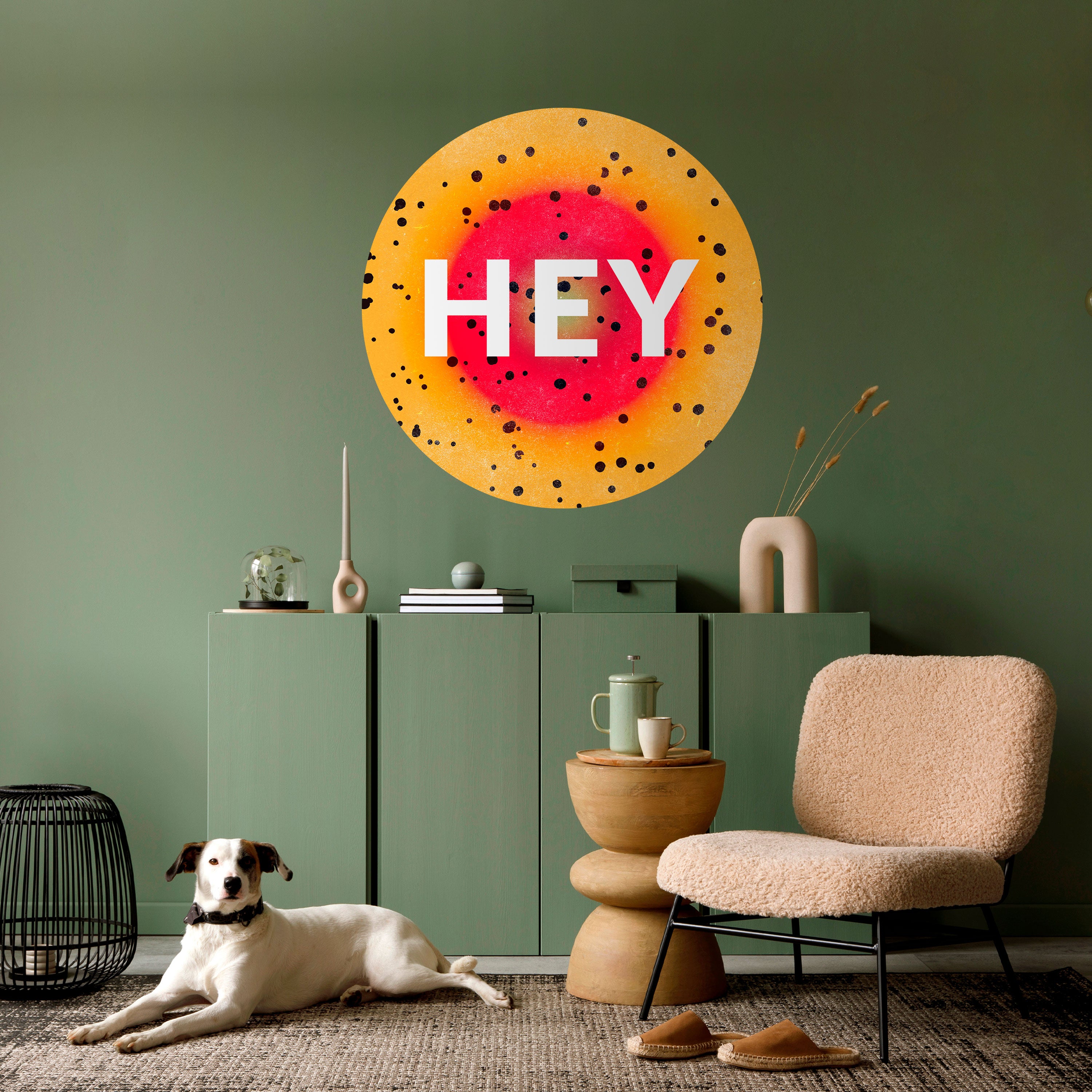 HEY THERE Naklejka okrągła