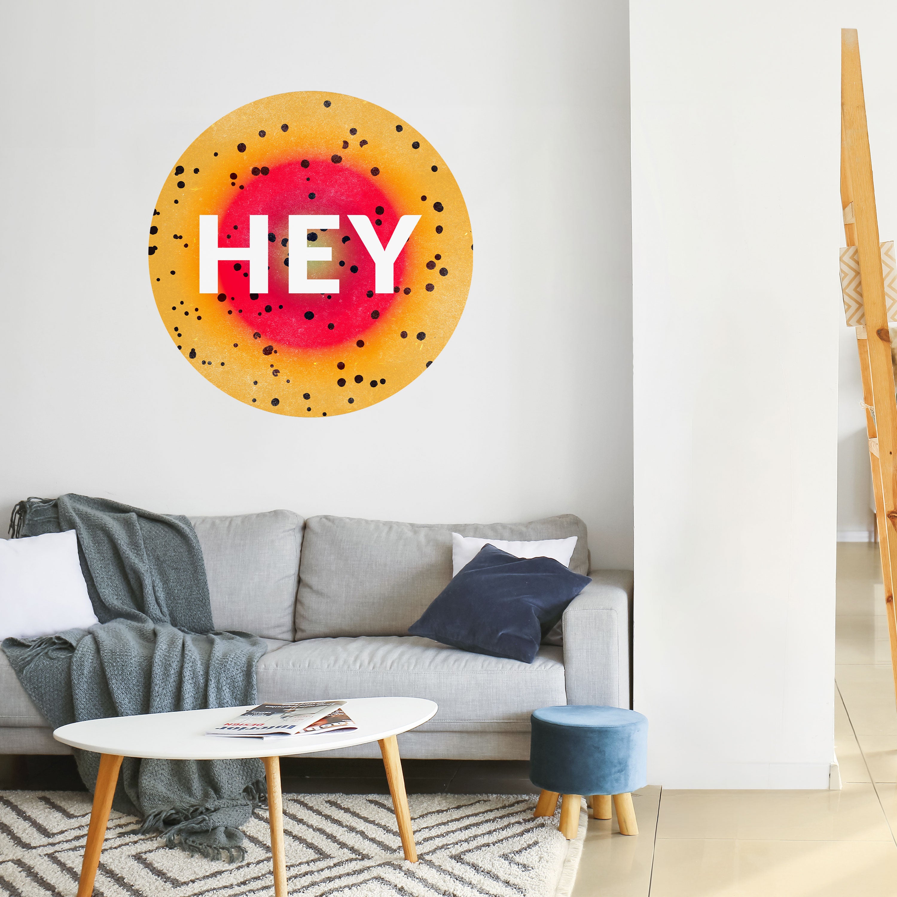 HEY THERE Naklejka okrągła