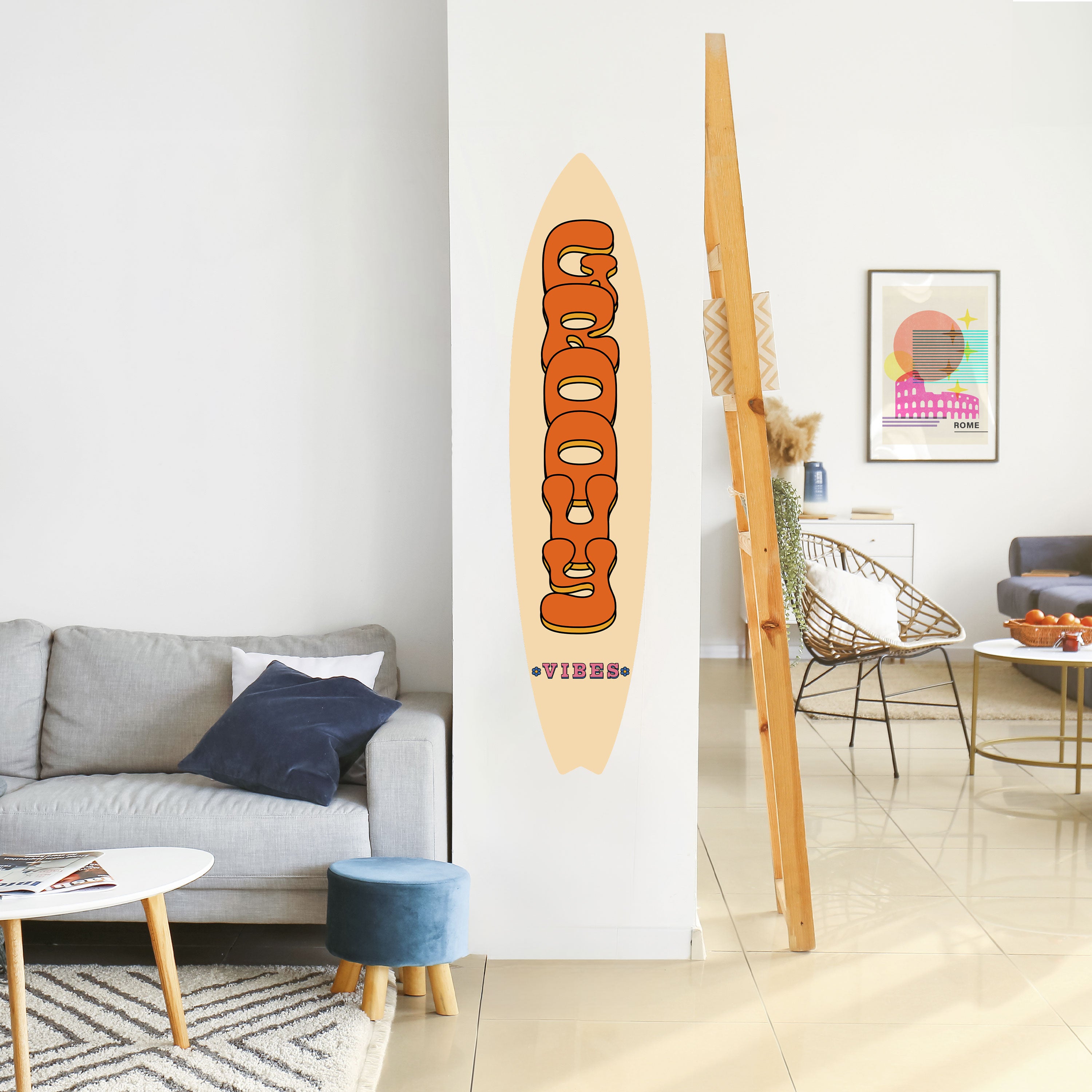 GROOVY VIBES Naklejka - deska surfingowa