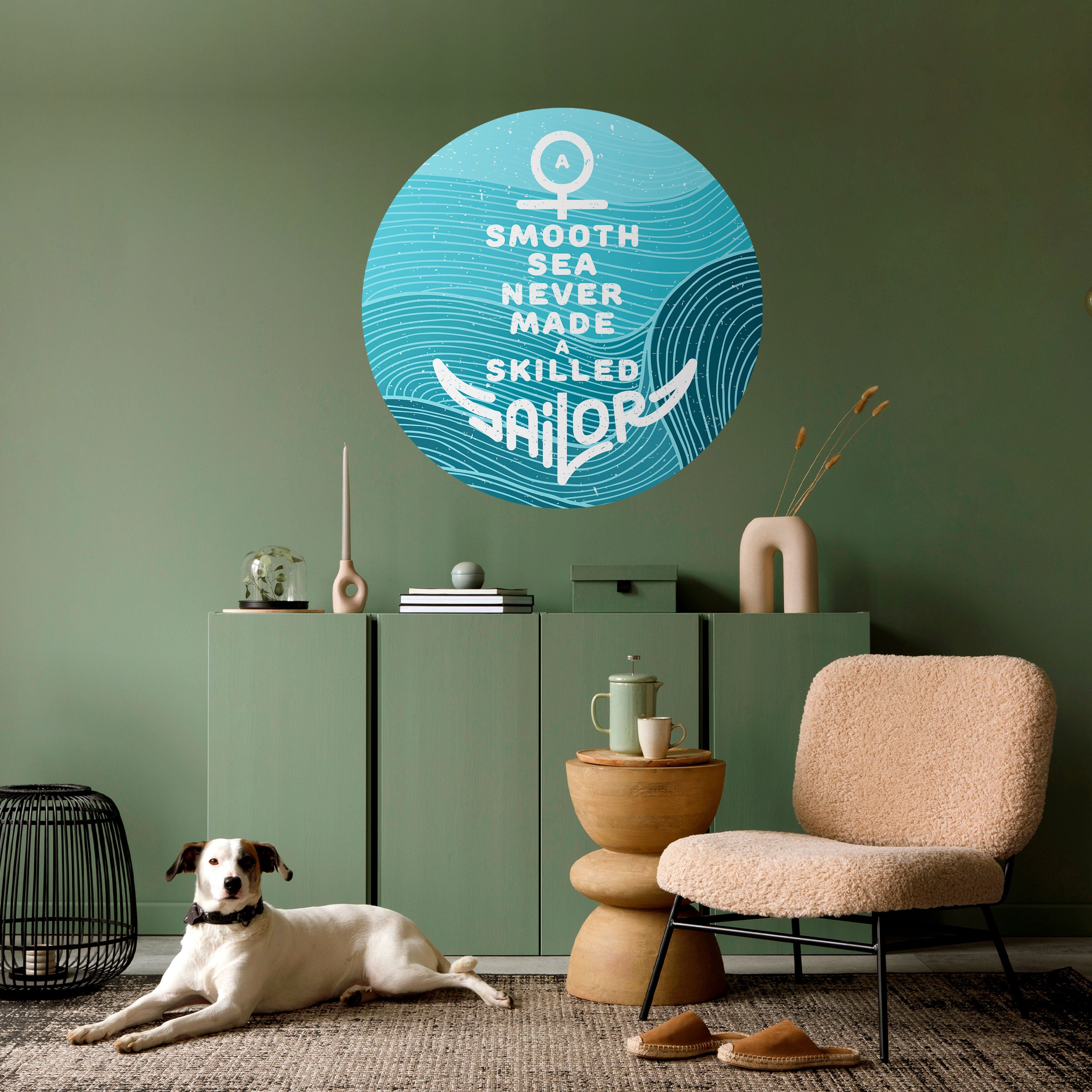 SKILLED SAILOR Naklejka okrągła