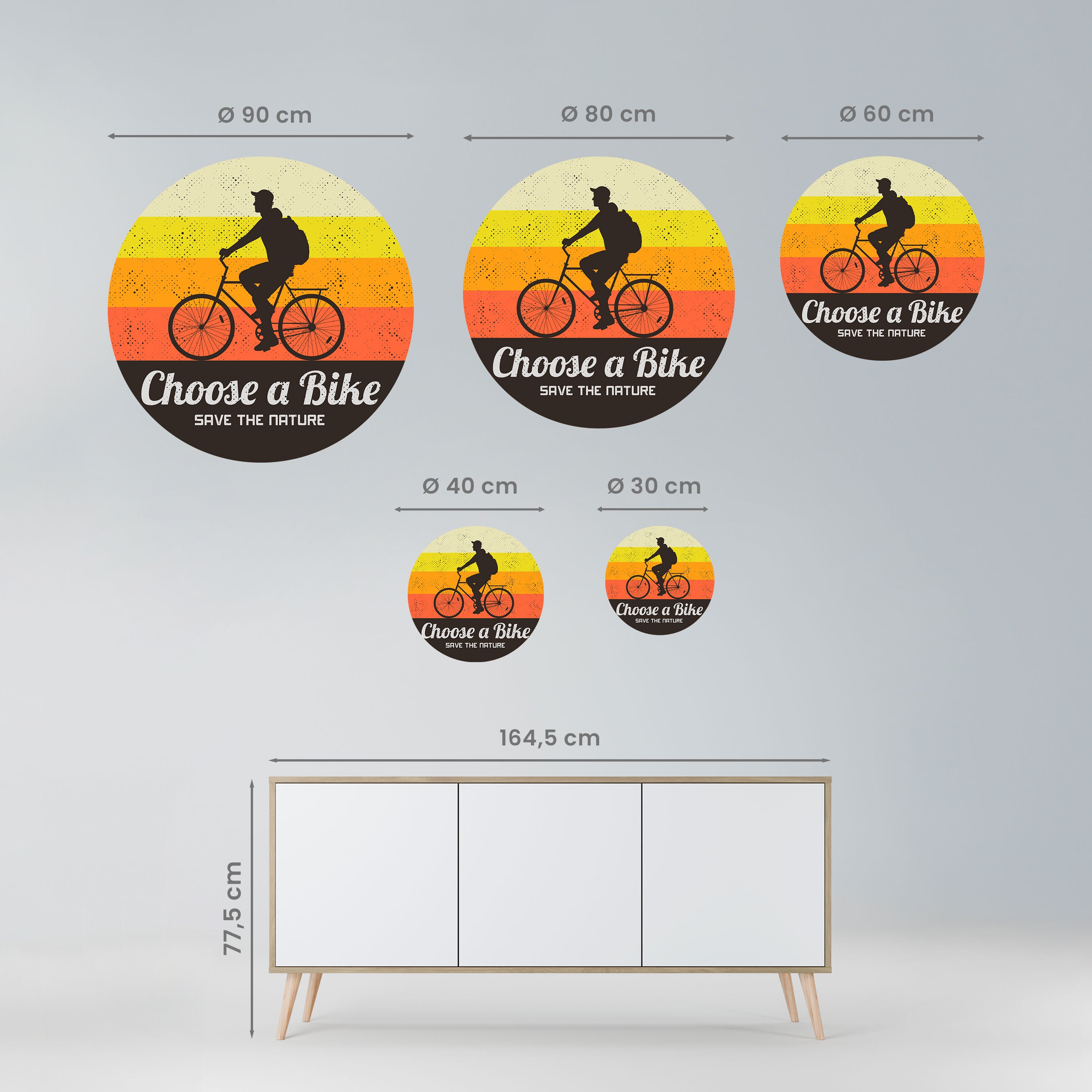 CHOOSE A BIKE Naklejka okrągła