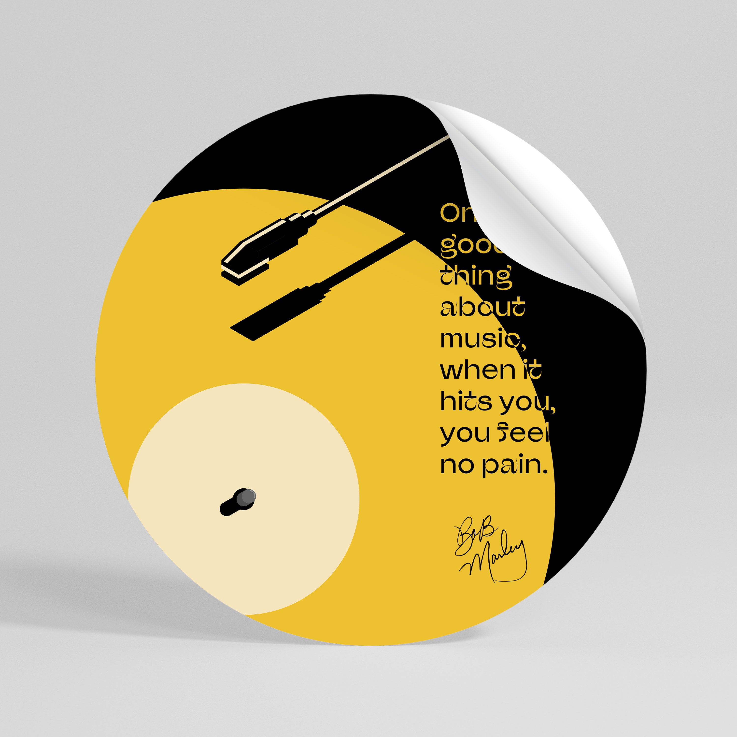 MUSIC - NO PAIN Naklejka - okrągła