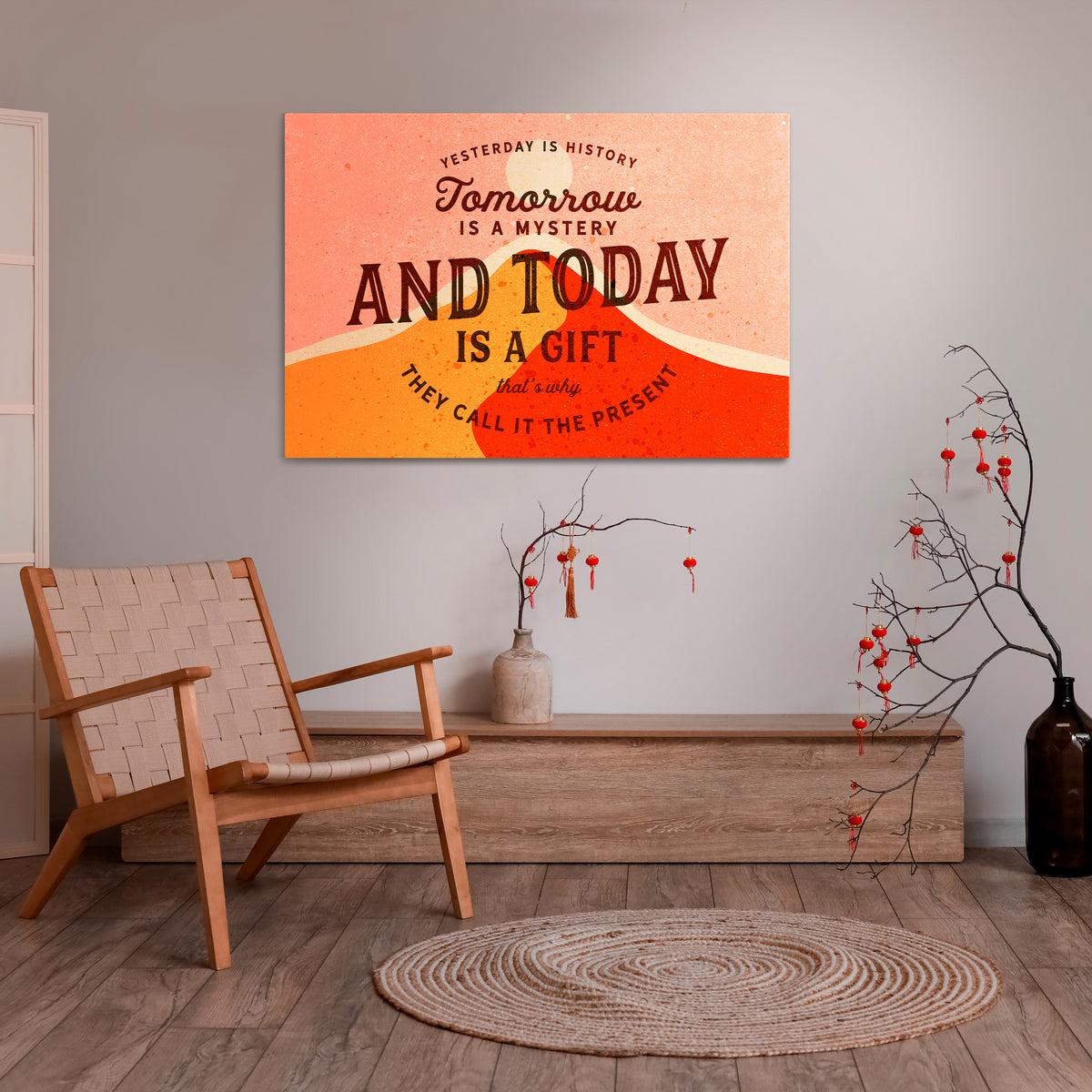 TODAY IS A GIFT Poziomy obraz na płótnie