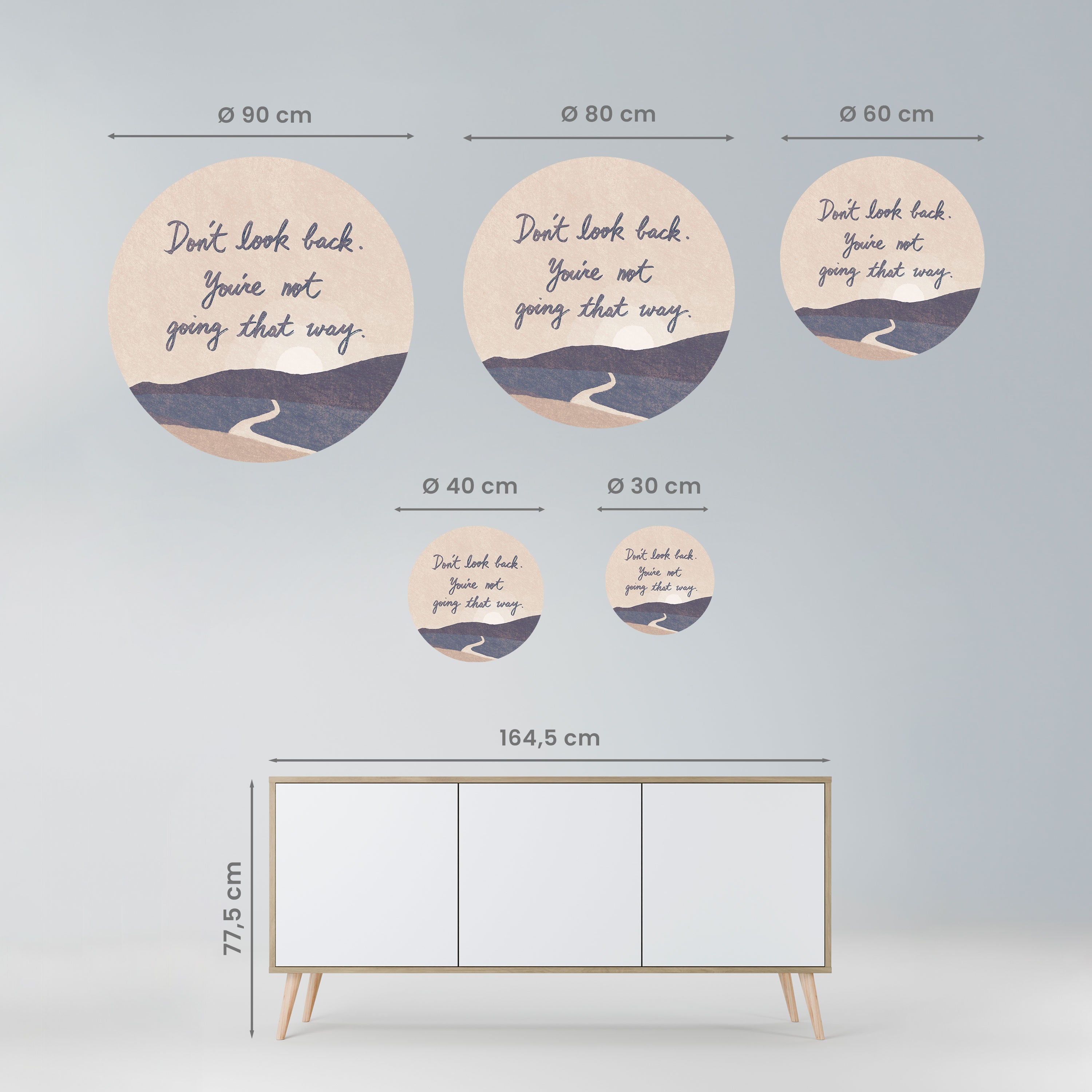 DON'T LOOK BACK Naklejka okrągła