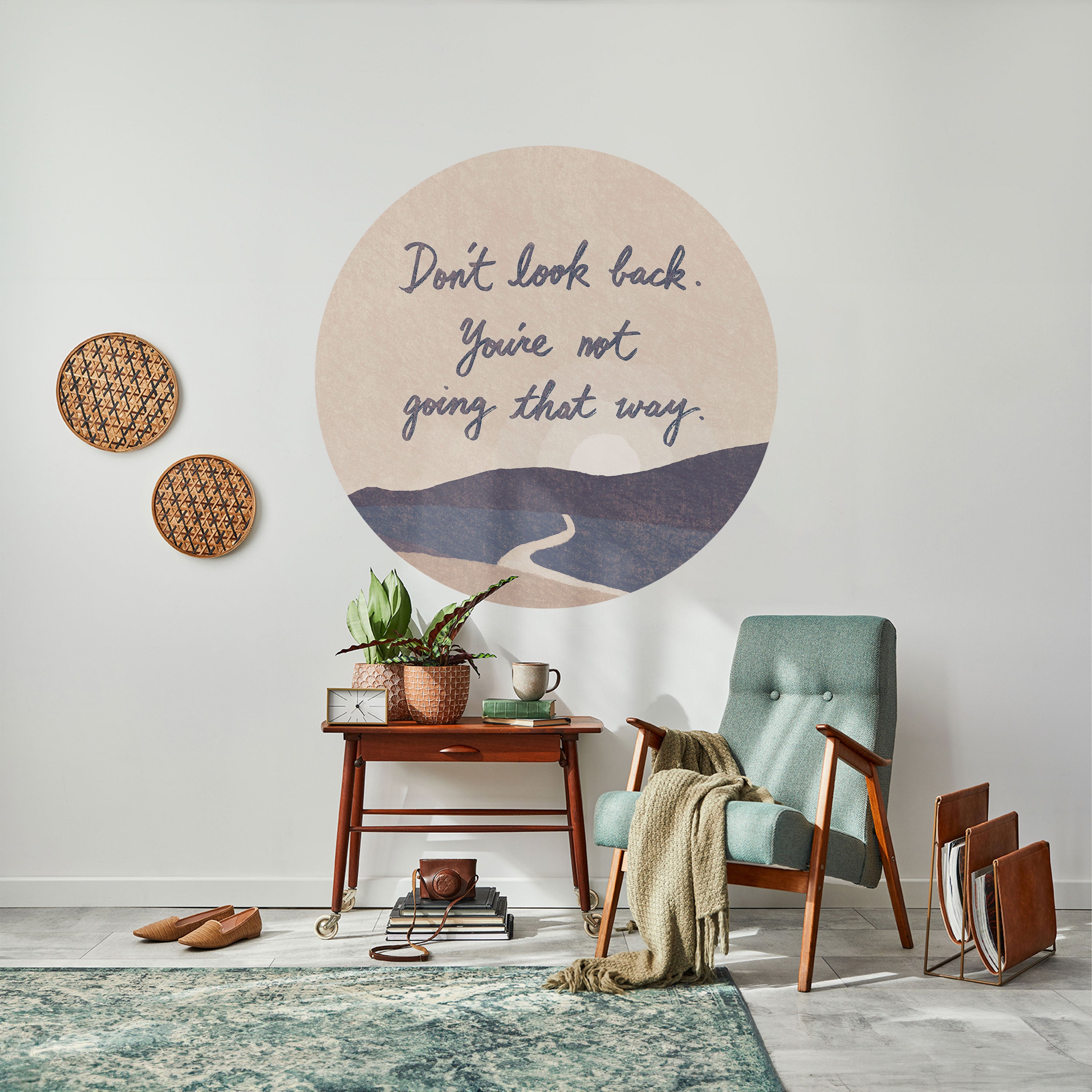 DON'T LOOK BACK Naklejka okrągła