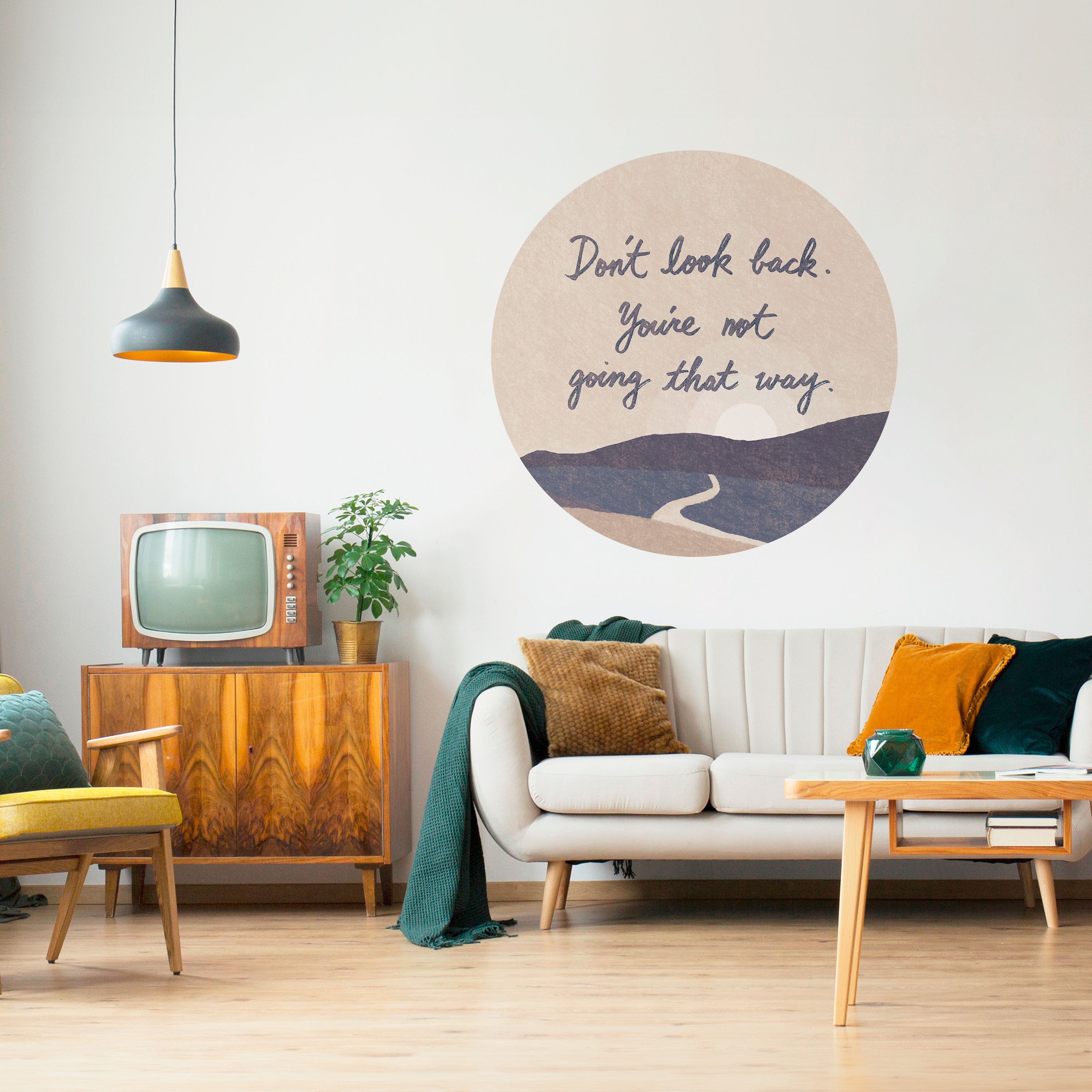 DON'T LOOK BACK Naklejka okrągła