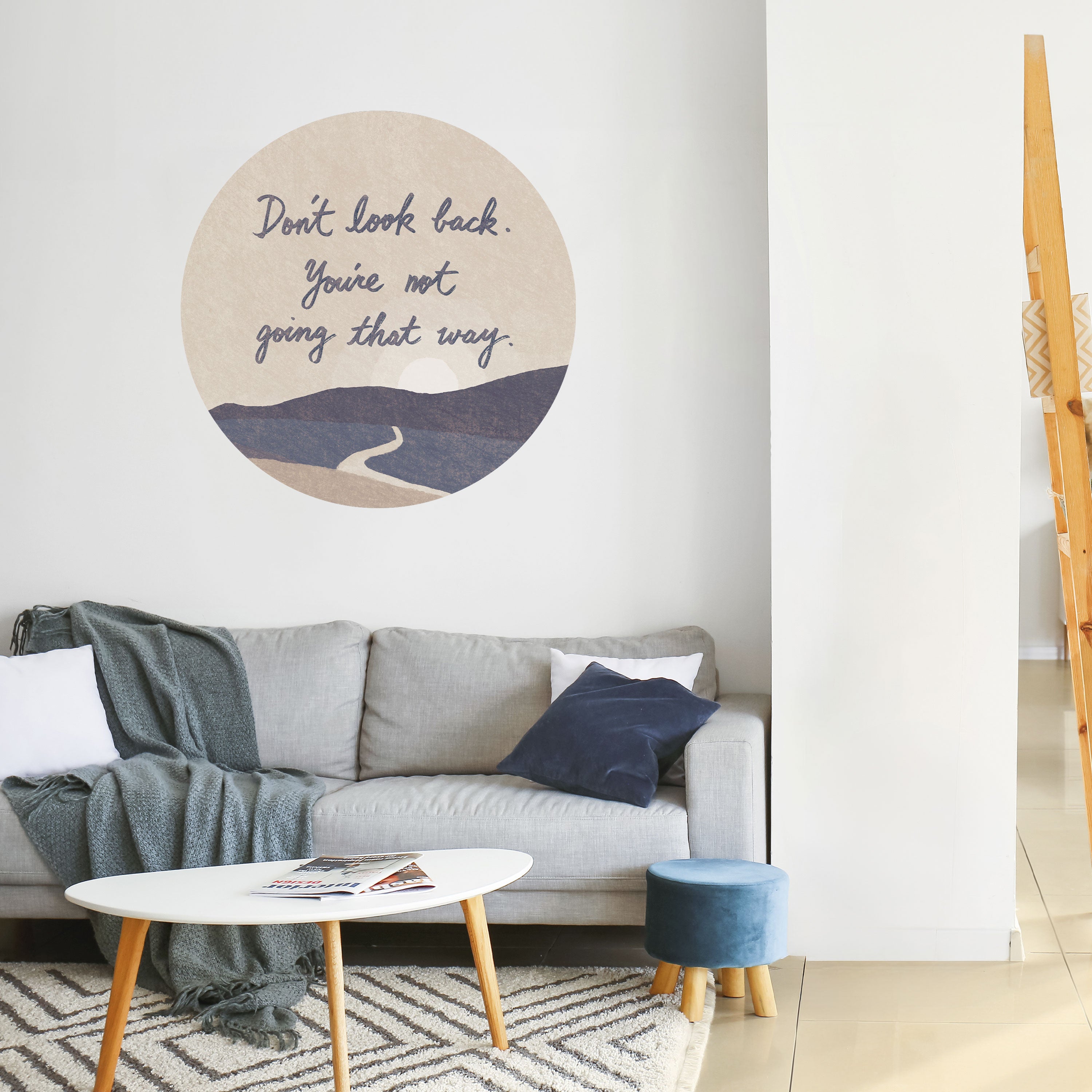 DON'T LOOK BACK Naklejka okrągła