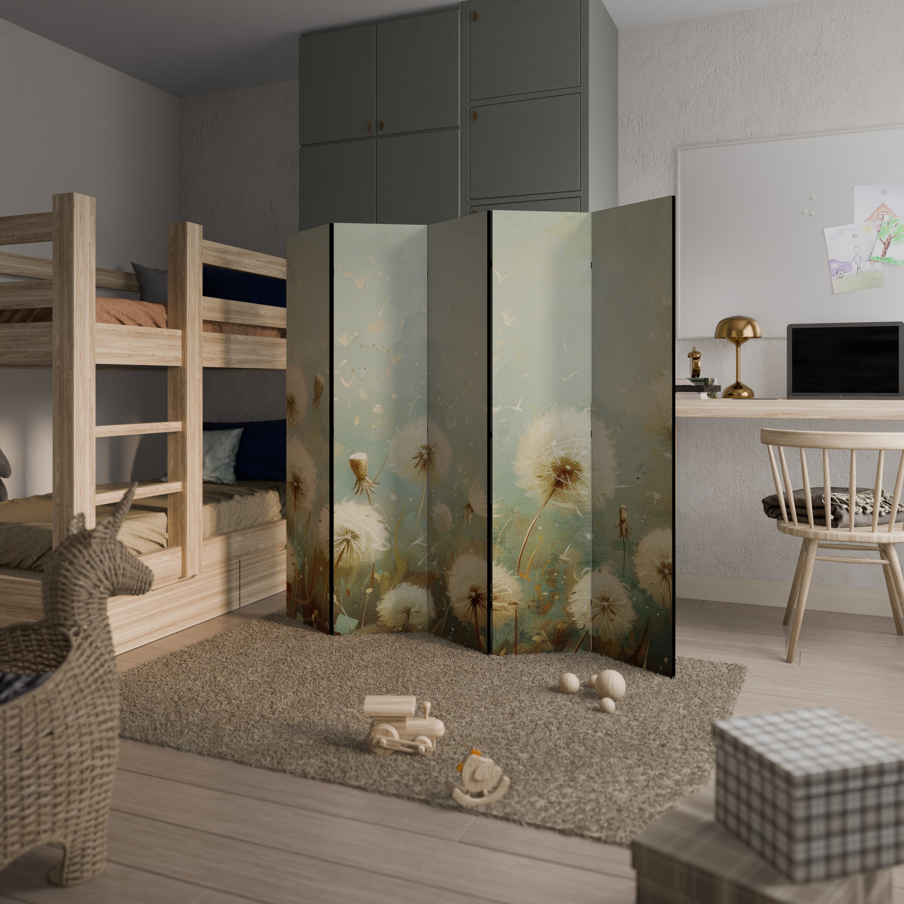 DREAMY MEADOW Dekoracyjny parawan 5-skrzydłowy