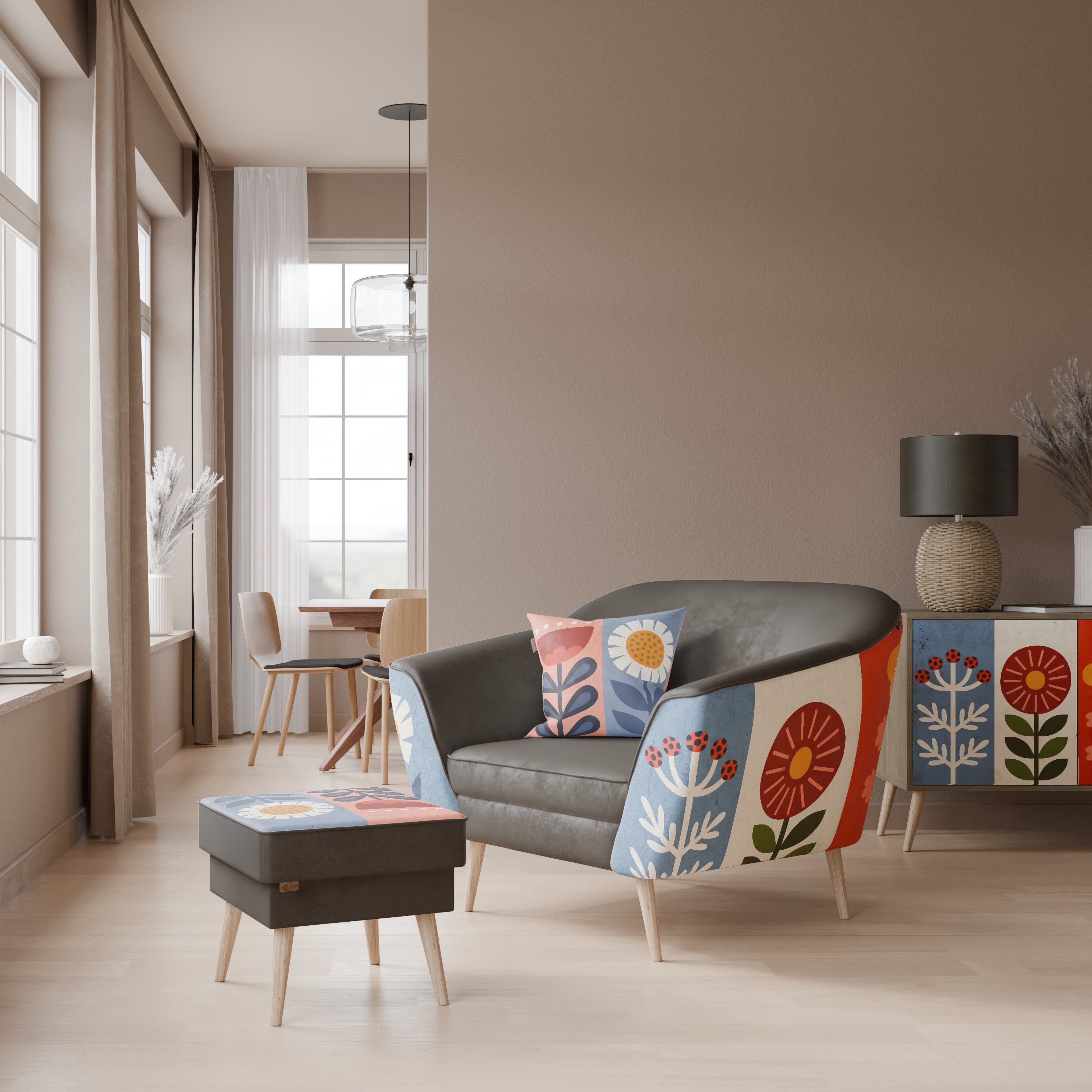 SCANDIC FLOWERET Fotel AURORA