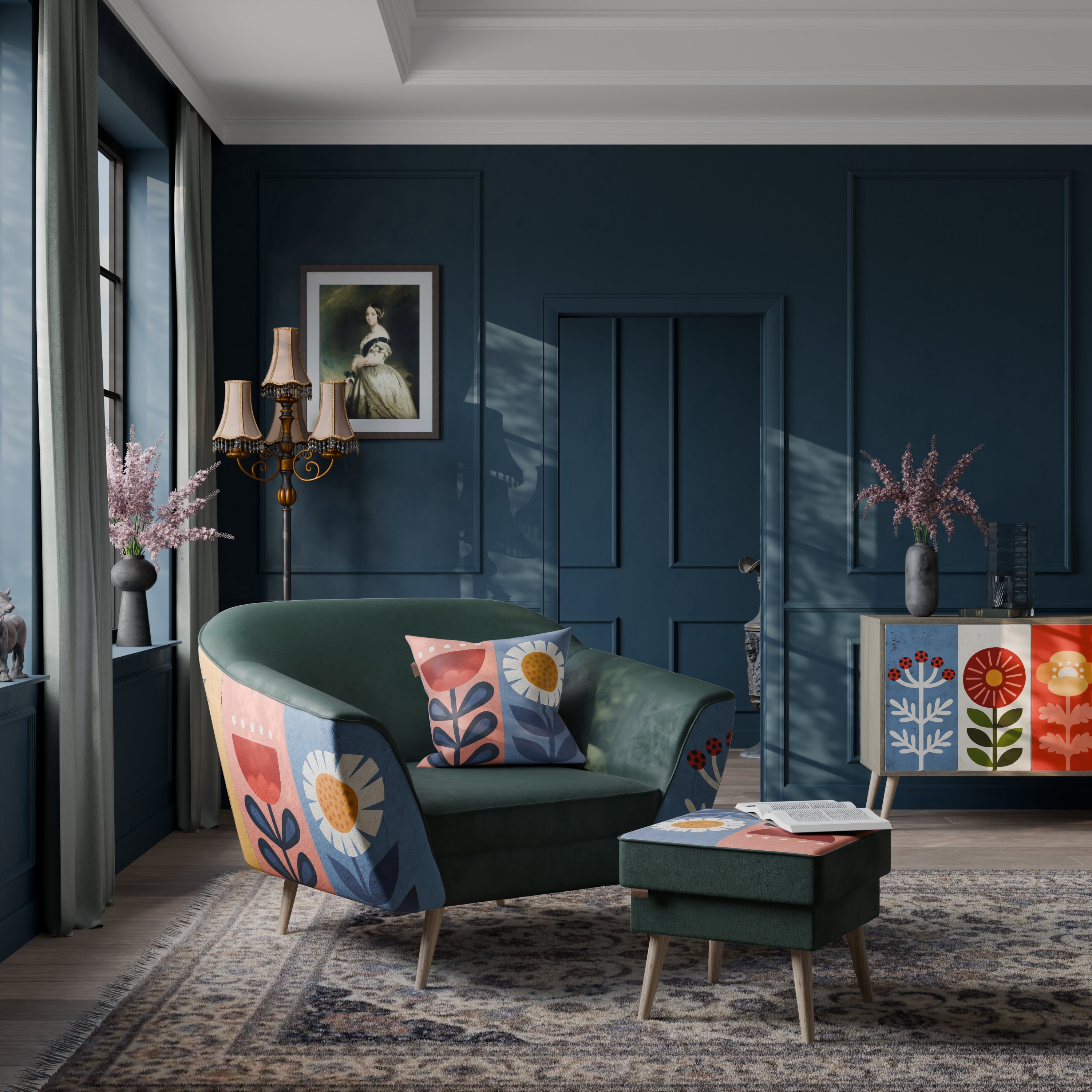 SCANDIC FLOWERET Fotel AURORA