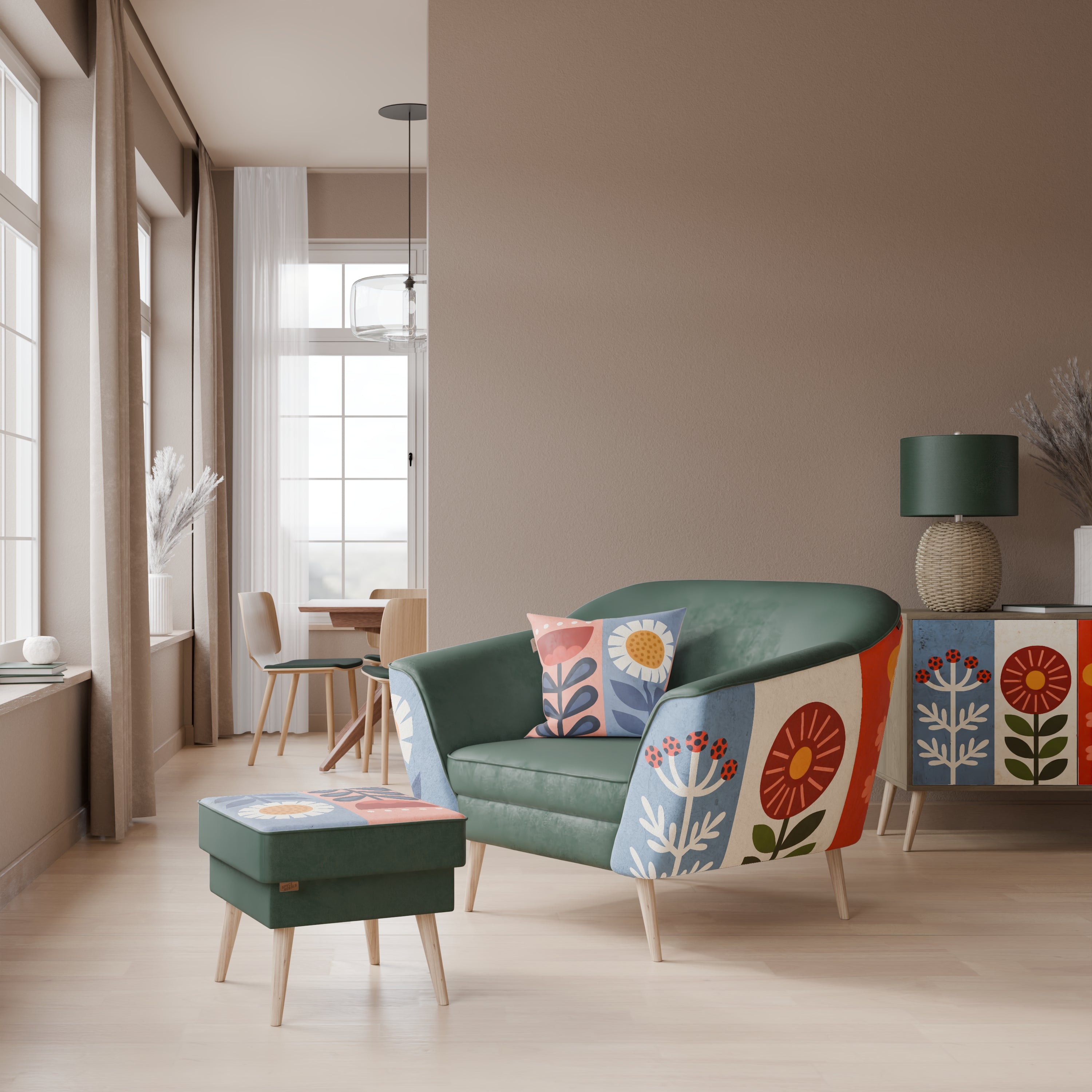 SCANDIC FLOWERET Fotel AURORA