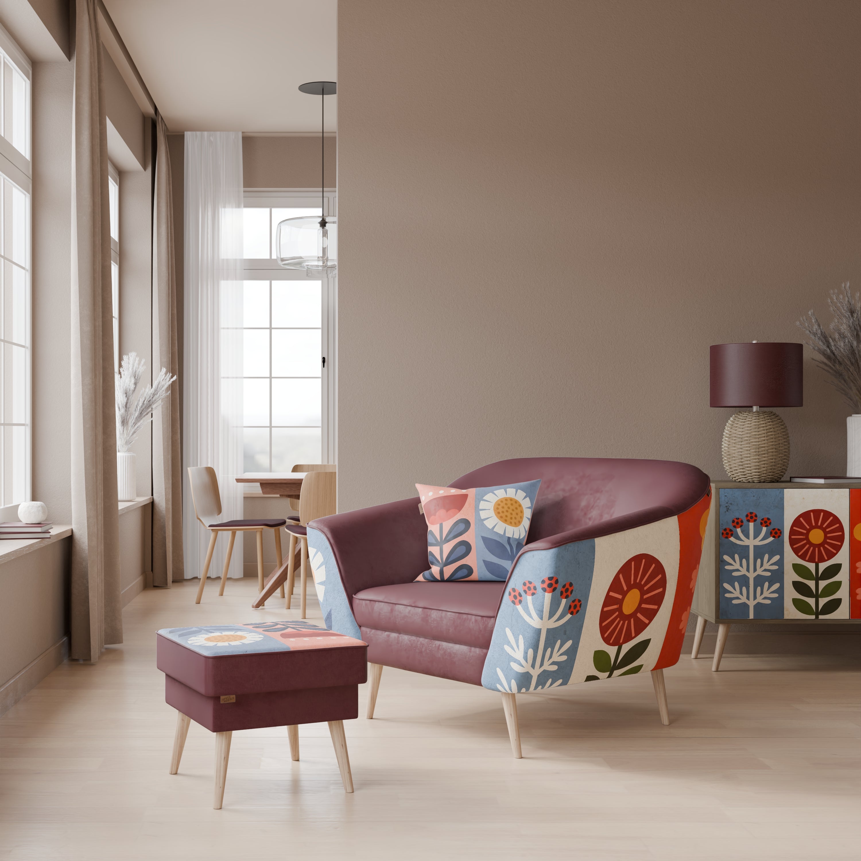 SCANDIC FLOWERET Fotel AURORA