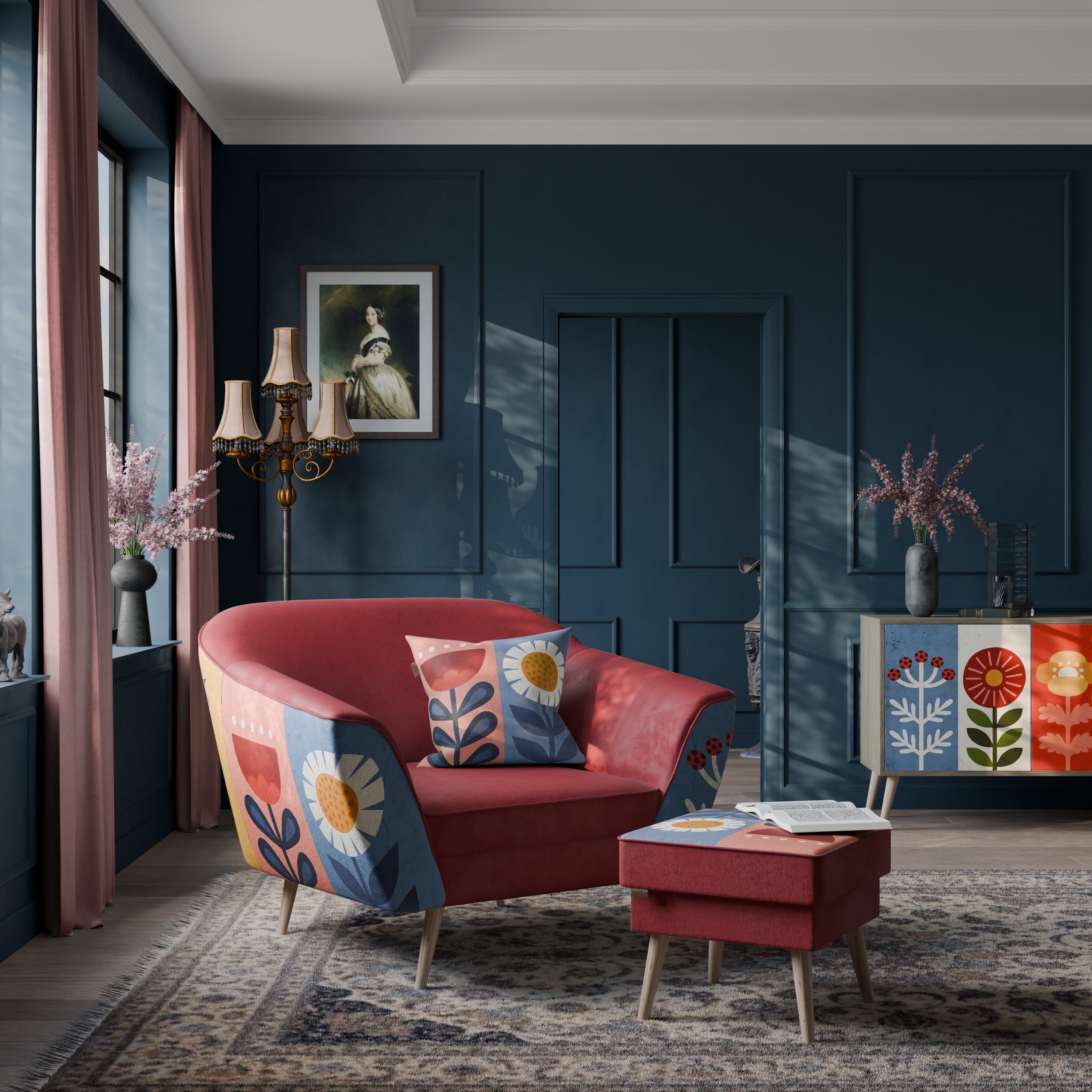 SCANDIC FLOWERET Fotel AURORA