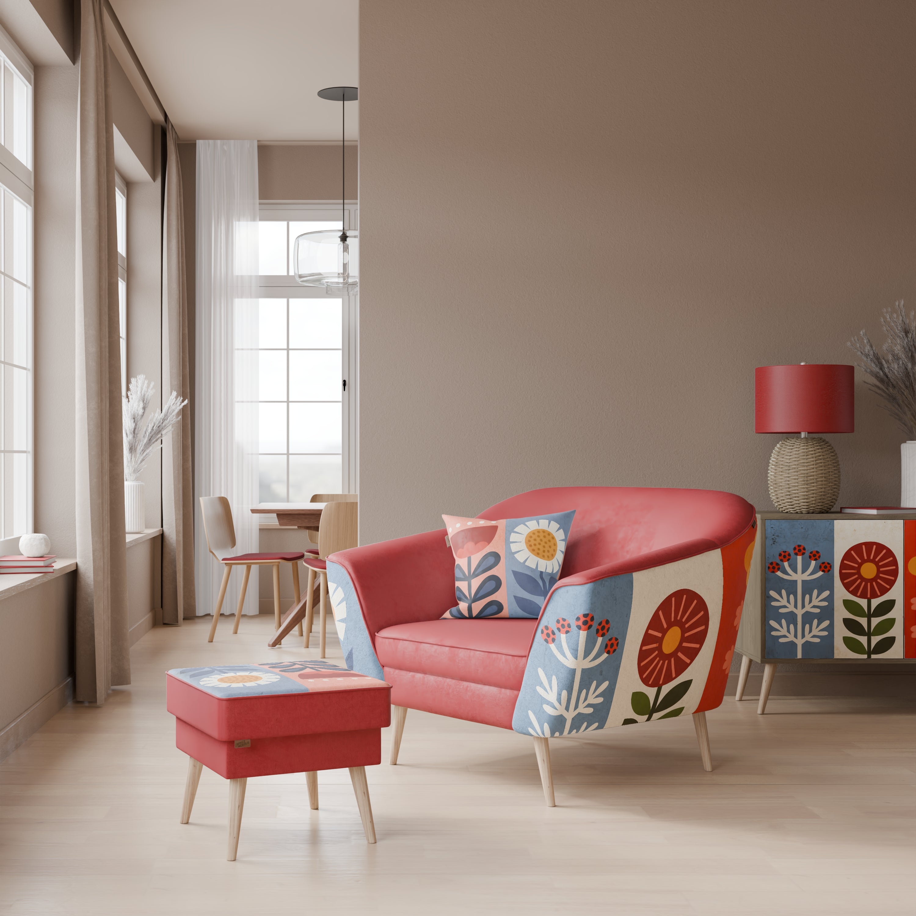 SCANDIC FLOWERET Fotel AURORA