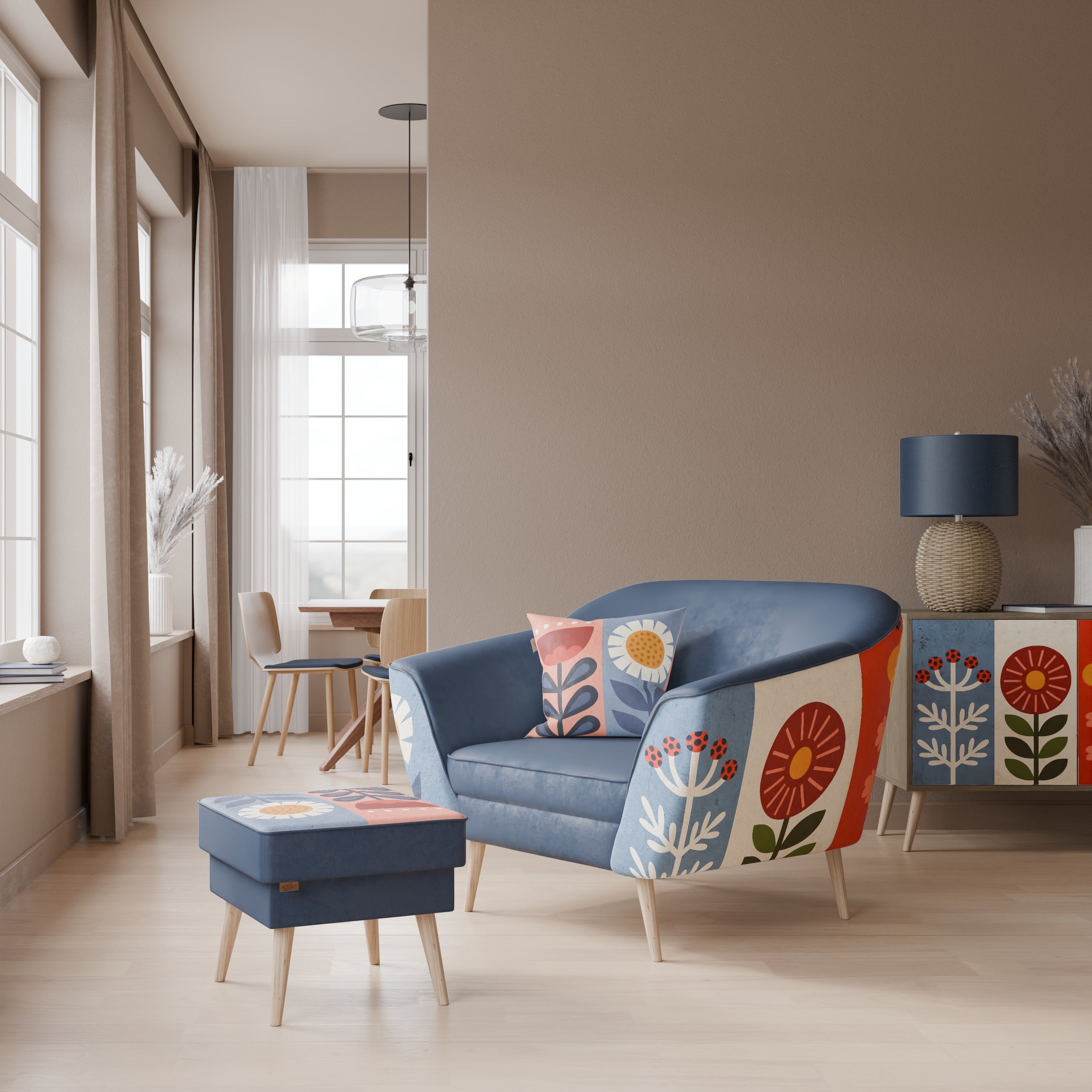 SCANDIC FLOWERET Fotel AURORA