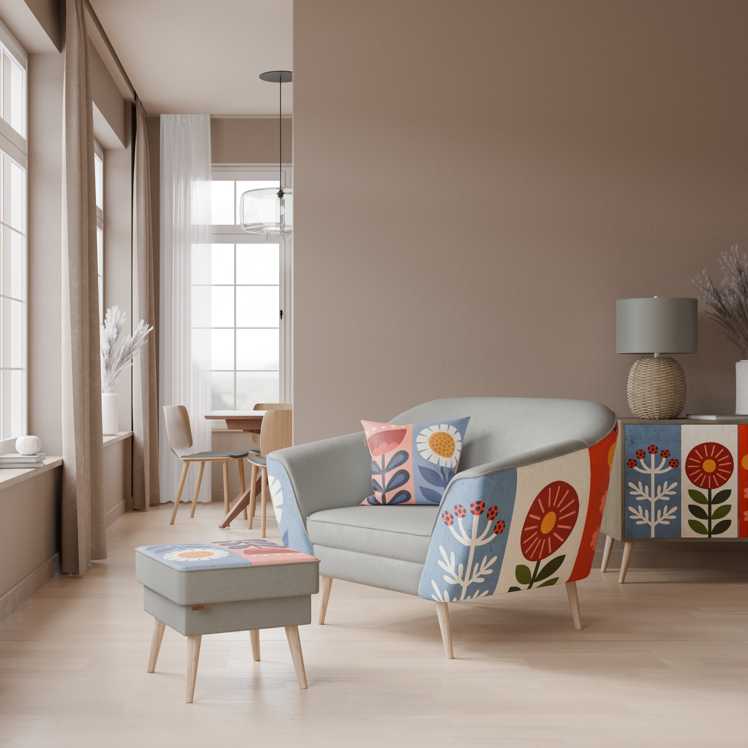 SCANDIC FLOWERET Fotel AURORA