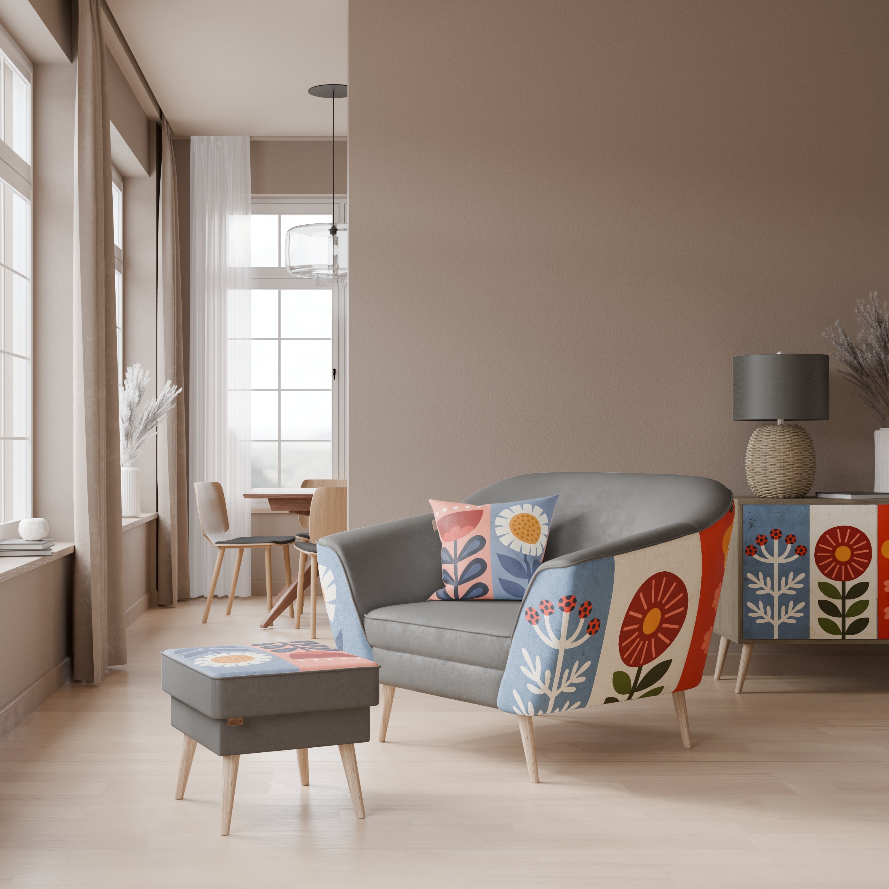 SCANDIC FLOWERET Fotel AURORA