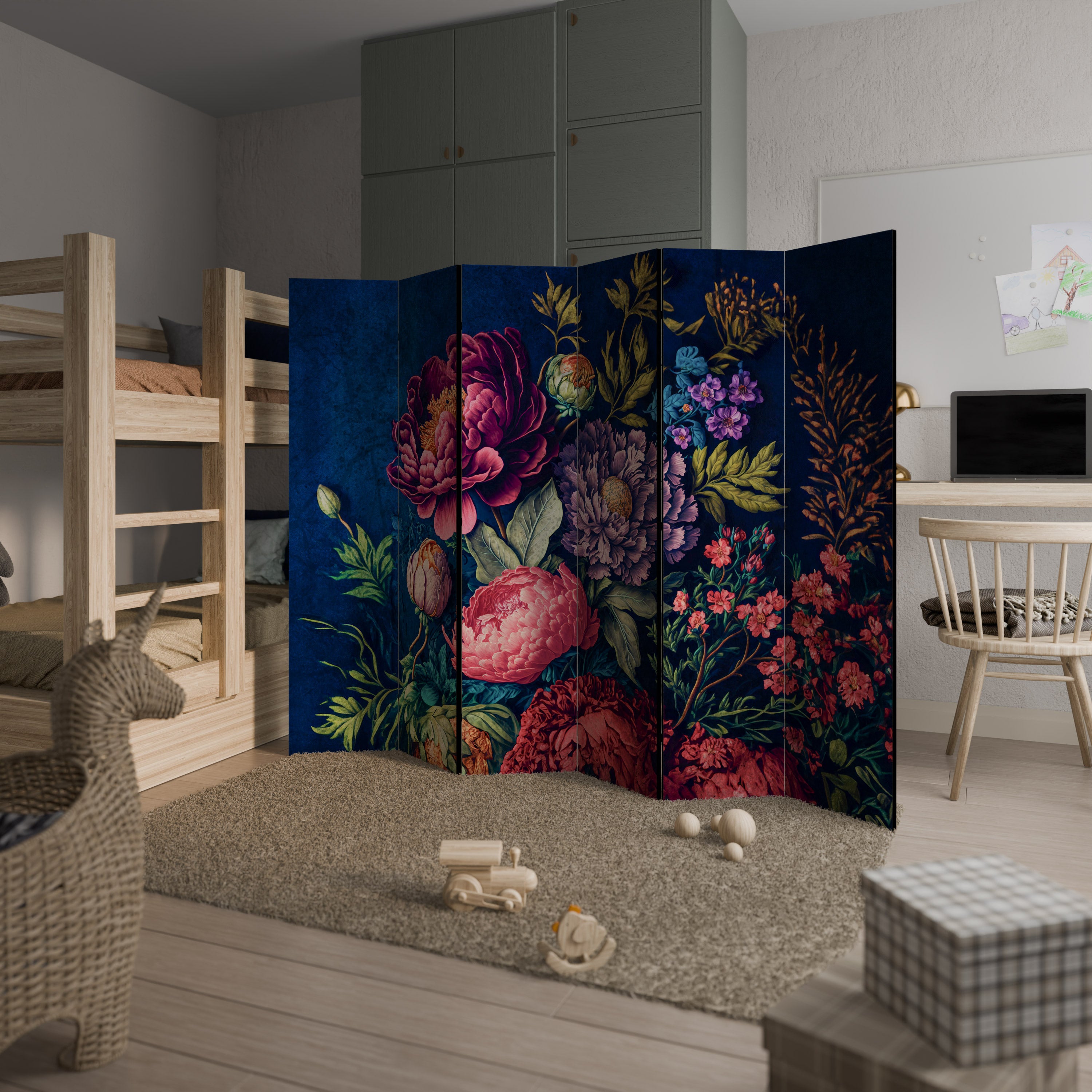 BLOOMING ELEGANCE Dekoracyjny parawan 6-skrzydłowy