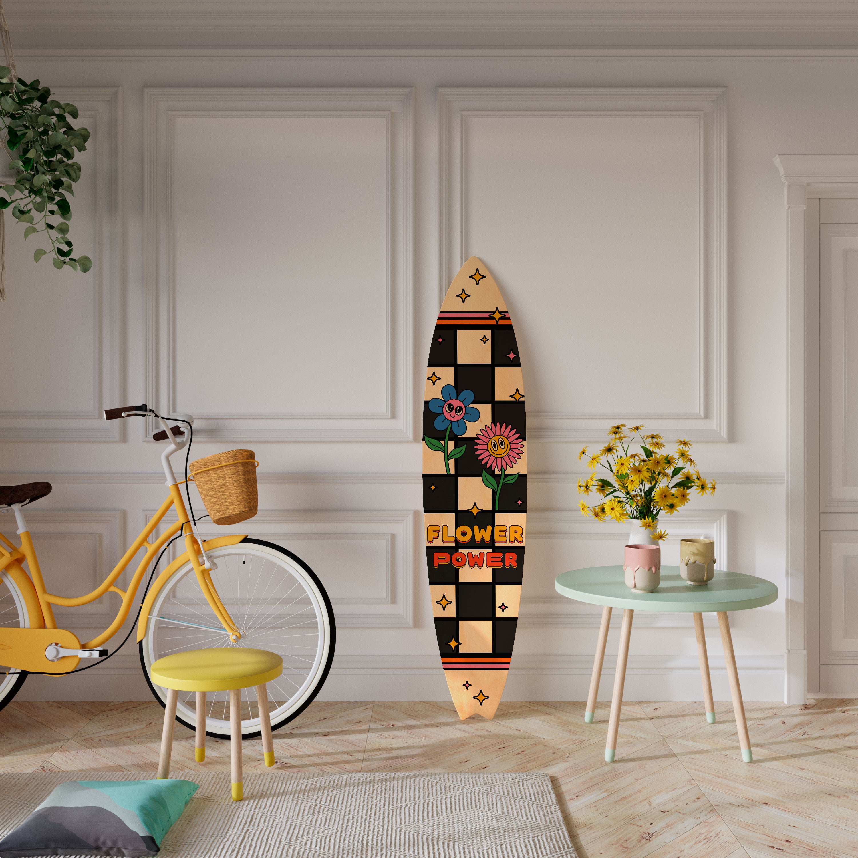 FLOWER POWER Dekoracyjna deska surfingowa