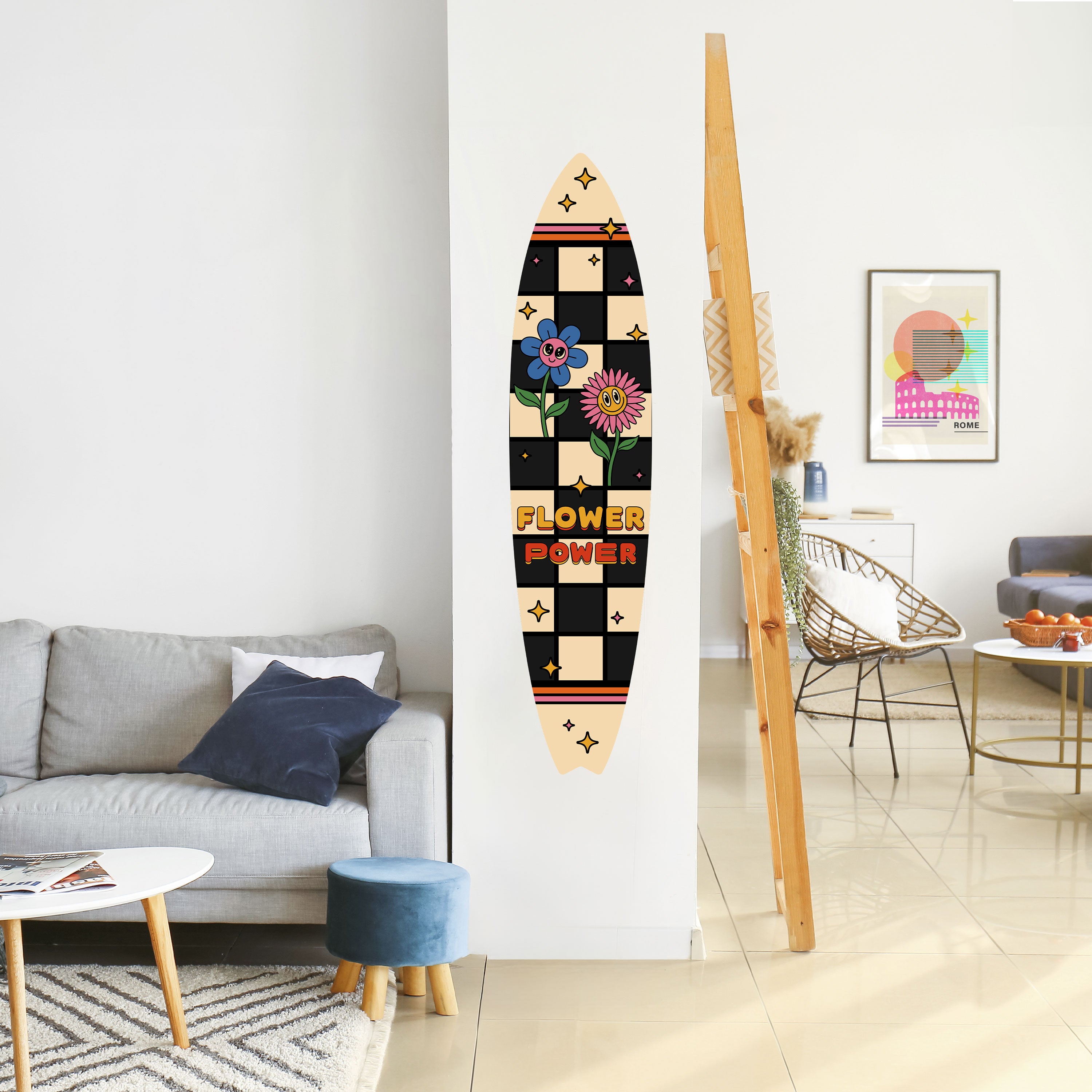 FLOWER POWER Naklejka - deska surfingowa