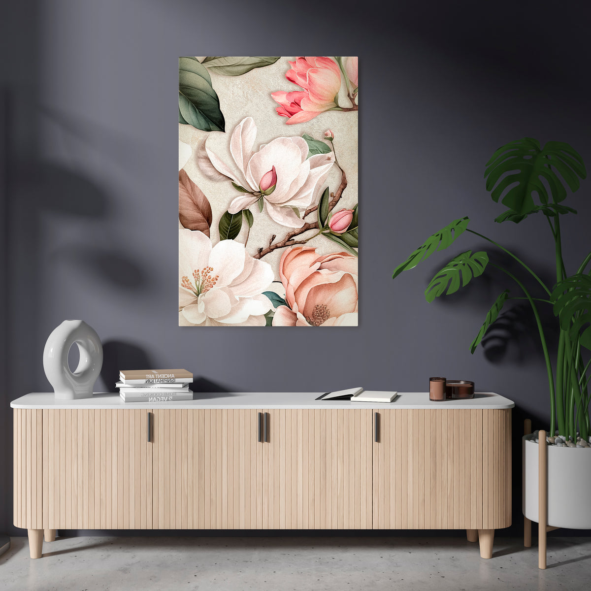 FLORAL GRACE Pionowy obraz na płótnie