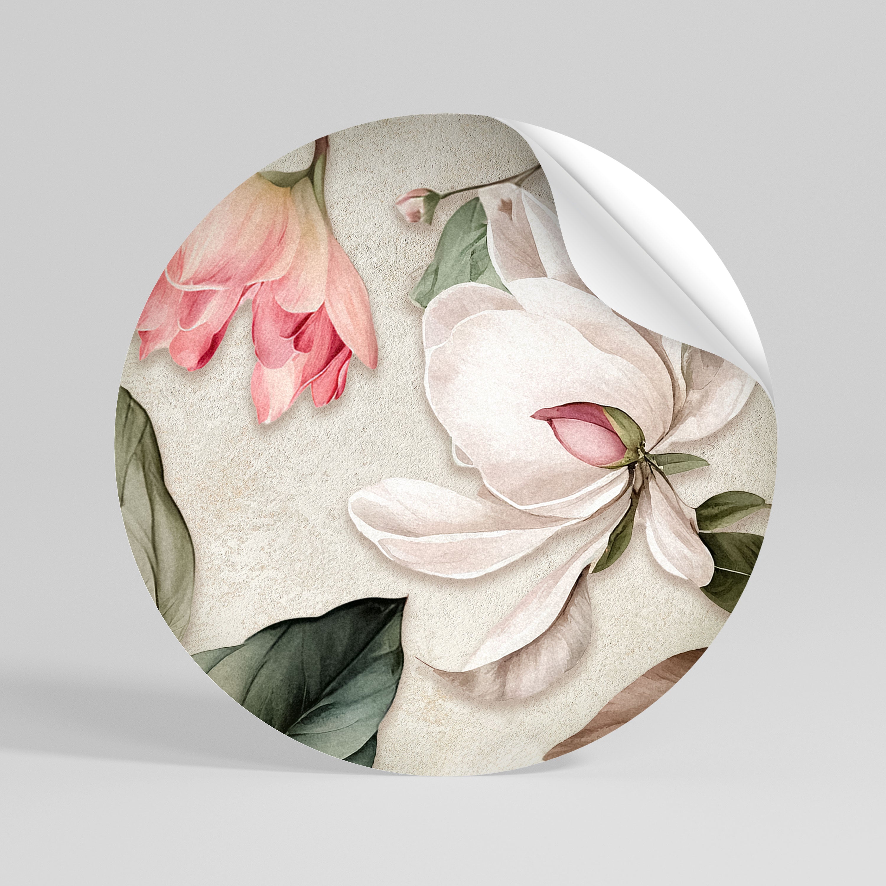 FLORAL GRACE Naklejka - okrągła
