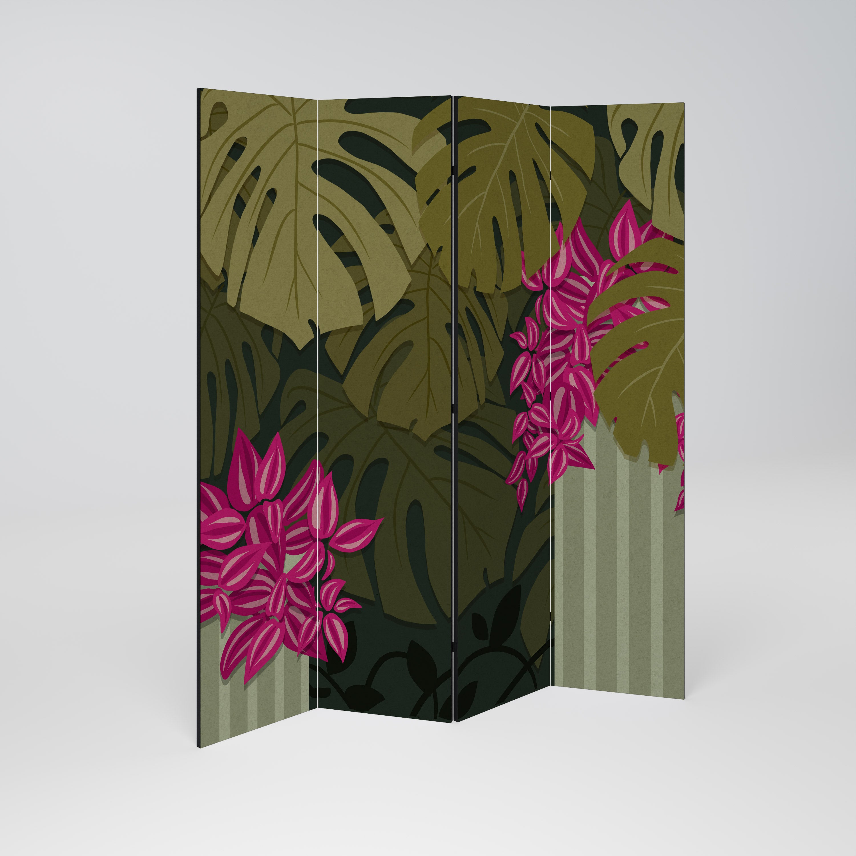 TROPICAL BEAUTY Dekoracyjny parawan 4-skrzydłowy
