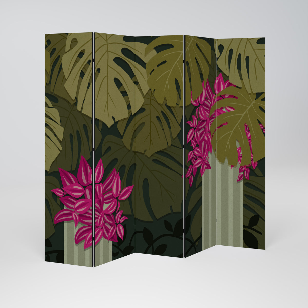 TROPICAL BEAUTY Dekoracyjny parawan 5-skrzydłowy