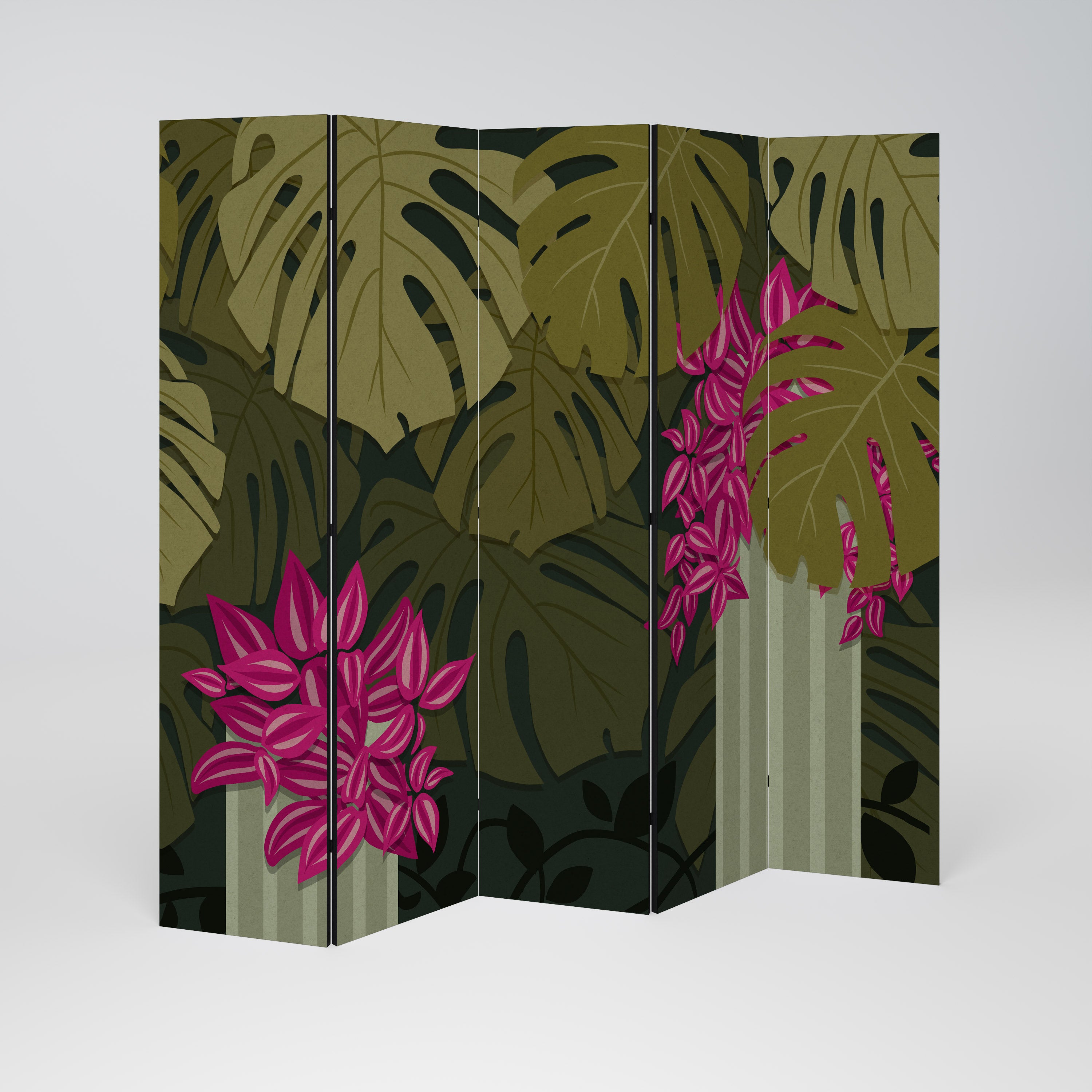TROPICAL BEAUTY Dekoracyjny parawan 5-skrzydłowy