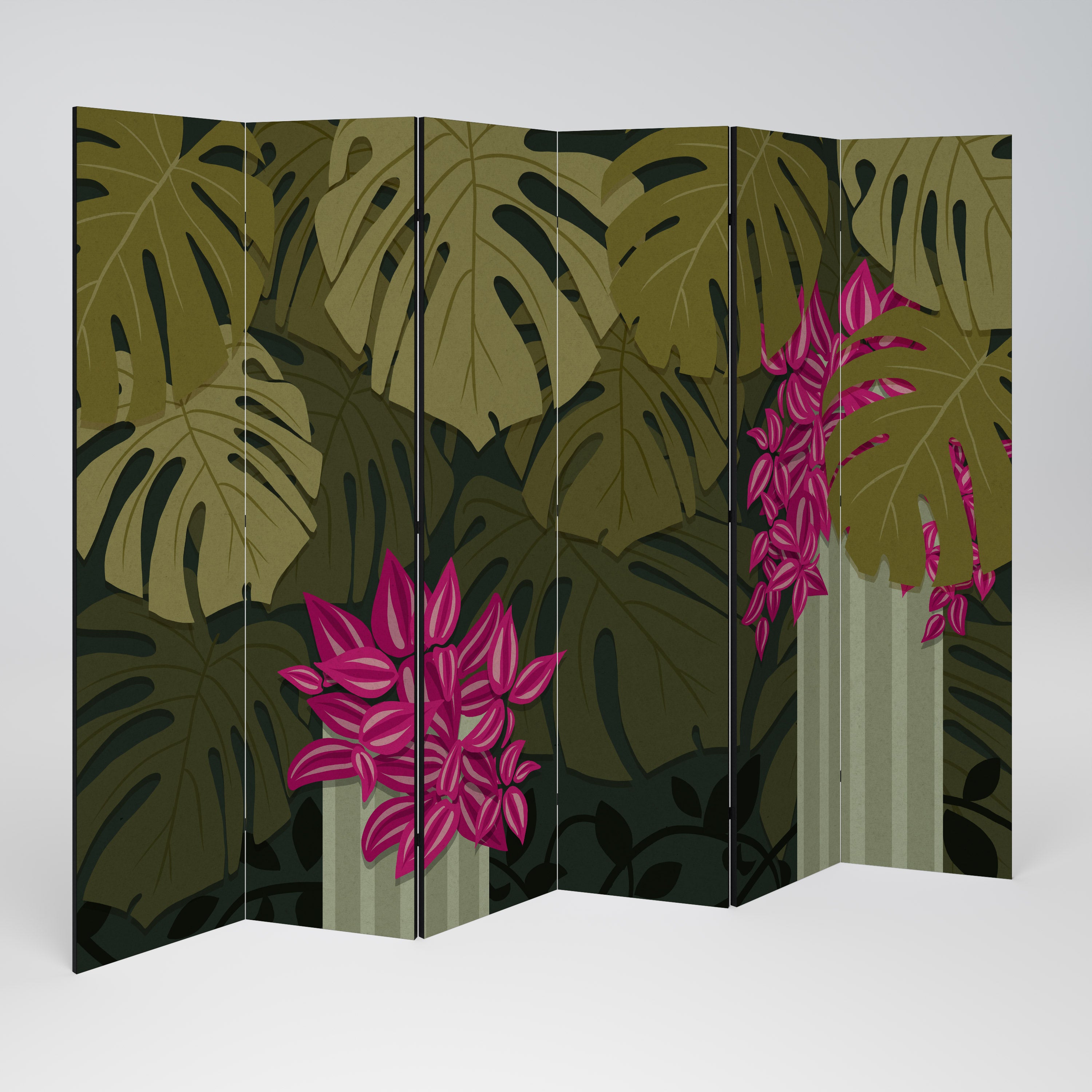 TROPICAL BEAUTY Dekoracyjny parawan 6-skrzydłowy