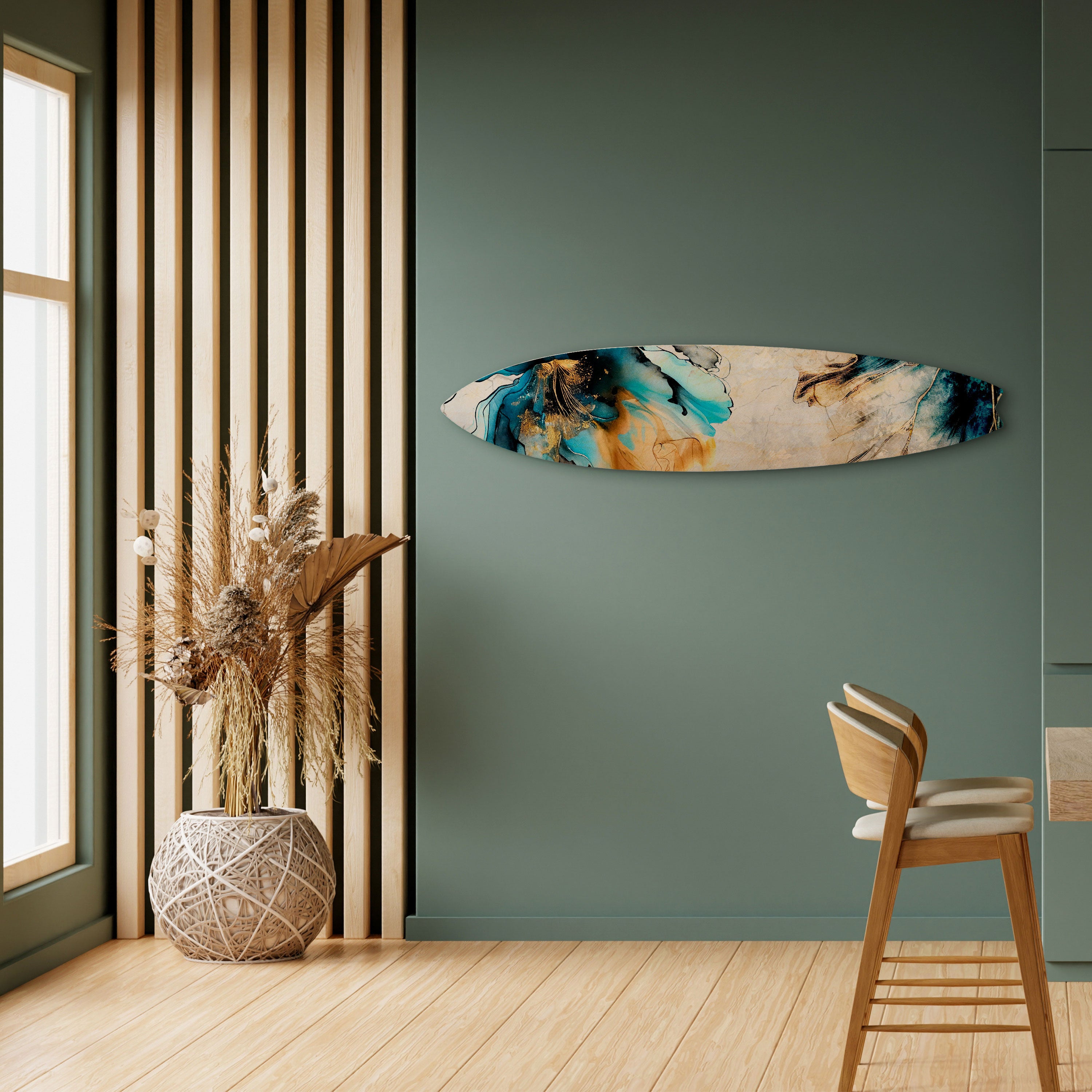 COBALT BLOSSOMS Dekoracyjna deska surfingowa