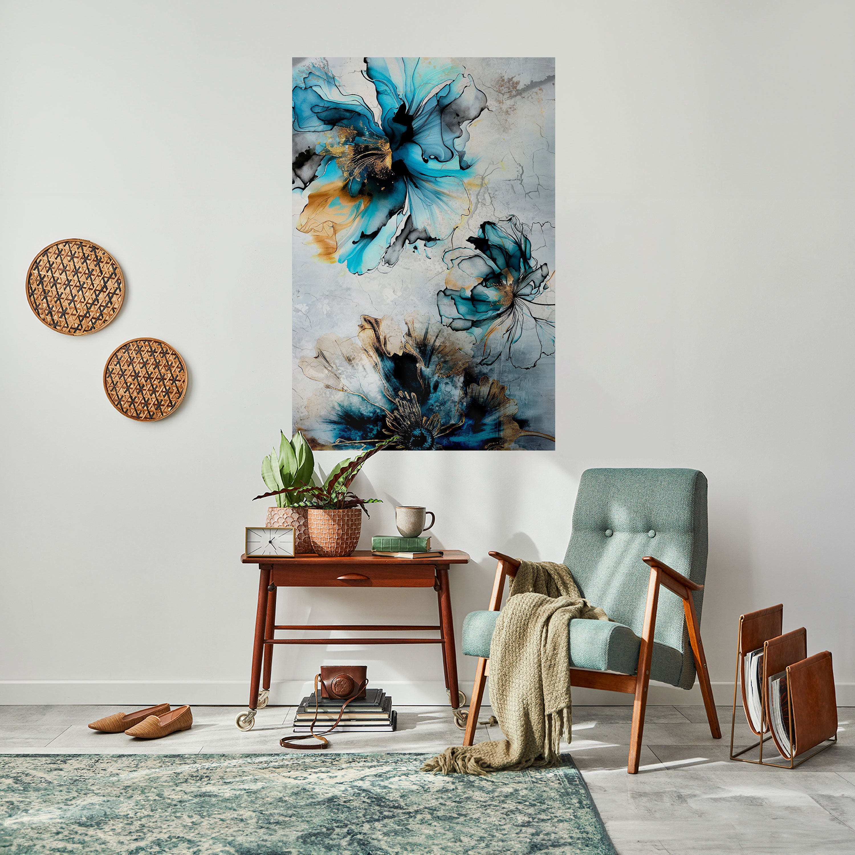 COBALT BLOSSOMS Naklejka/Plakat pionowy
