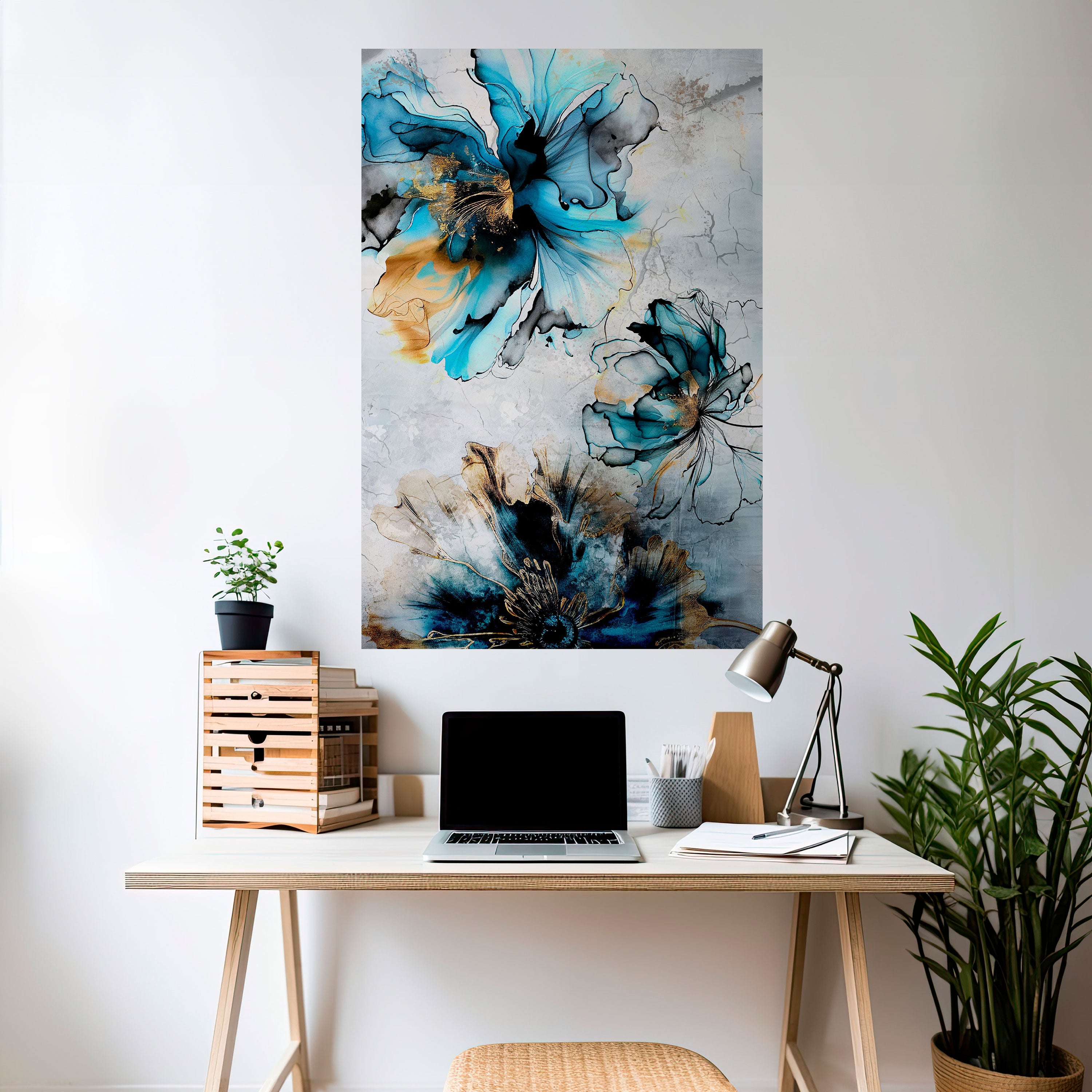 COBALT BLOSSOMS Naklejka/Plakat pionowy