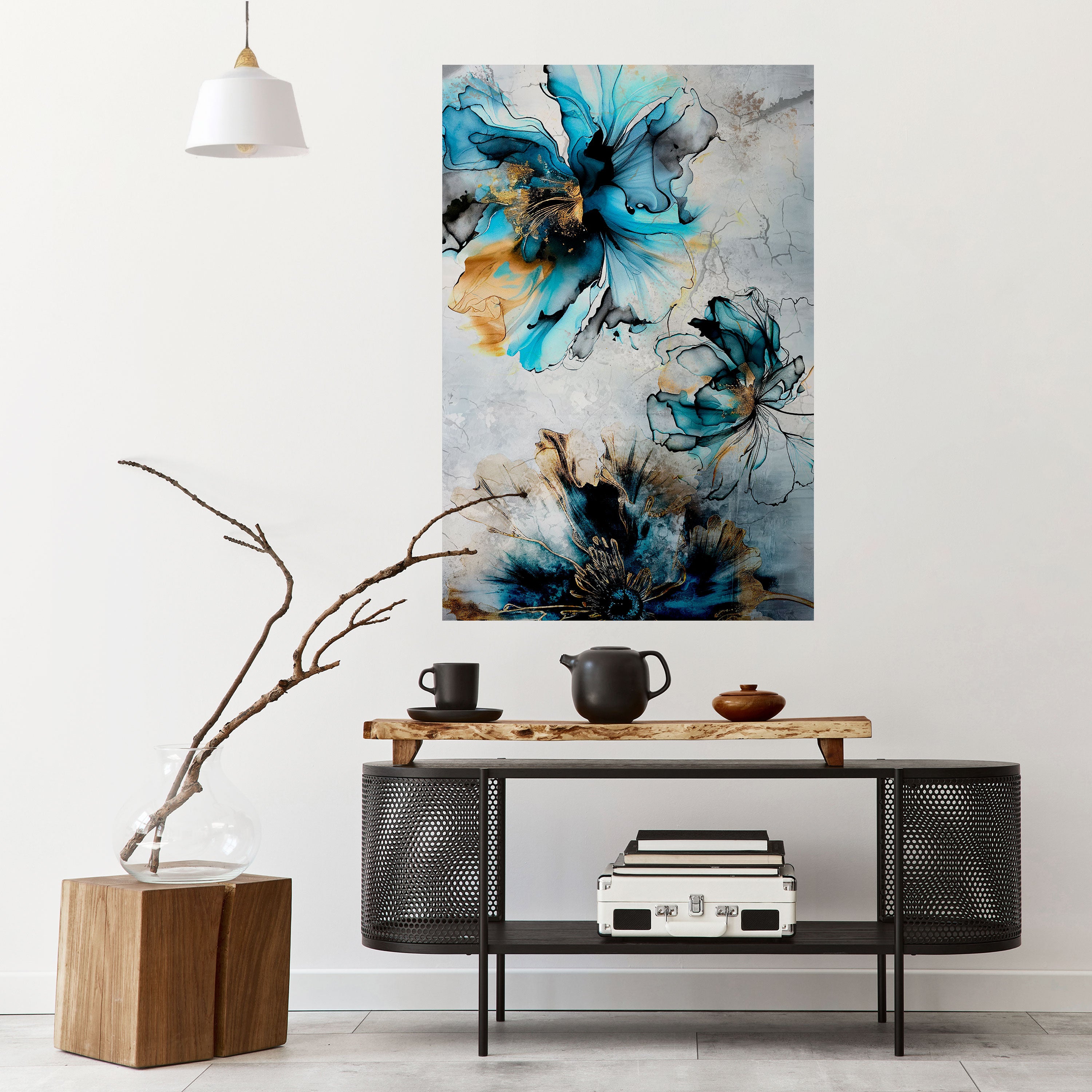COBALT BLOSSOMS Naklejka/Plakat pionowy