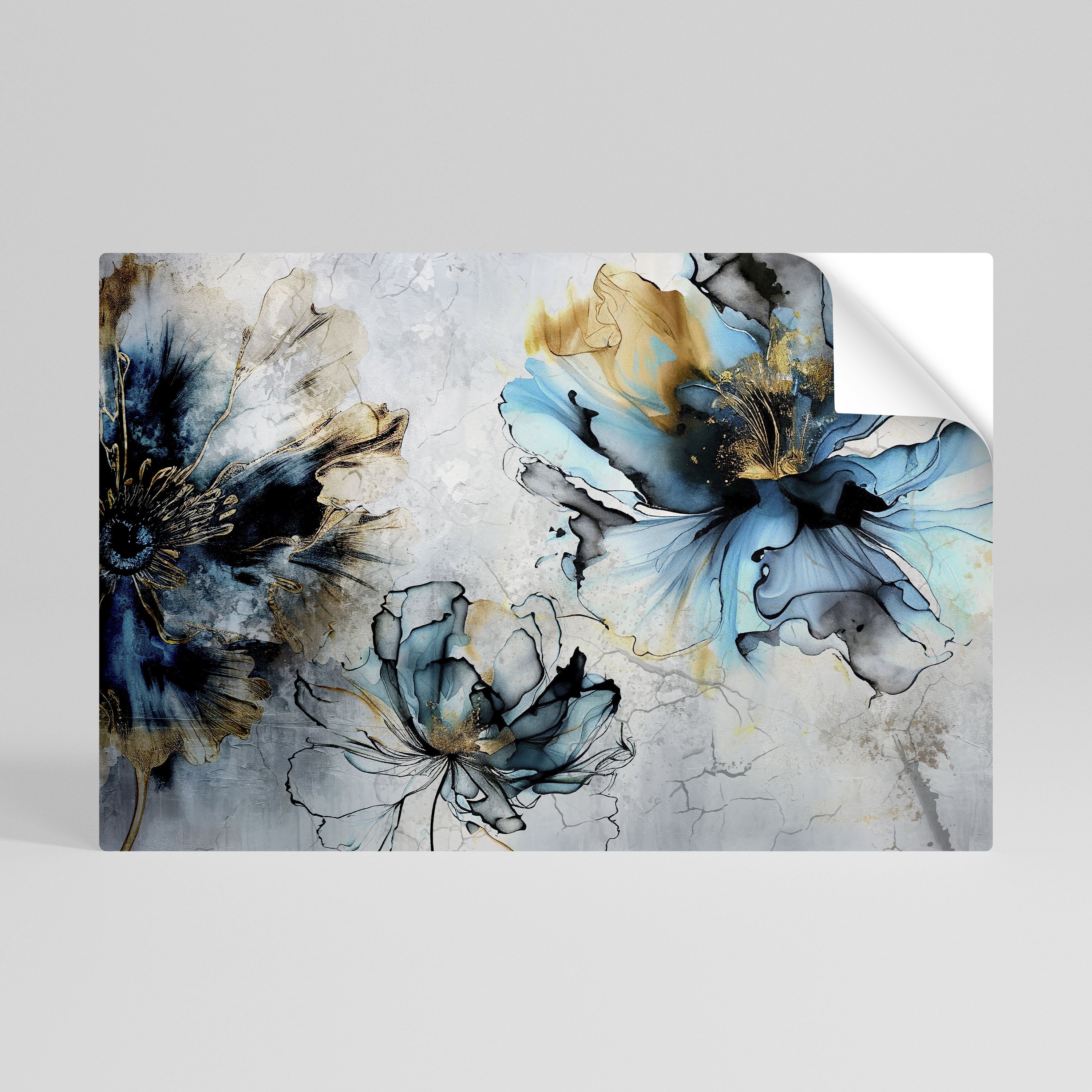 COBALT BLOSSOMS Naklejka/Plakat poziomy