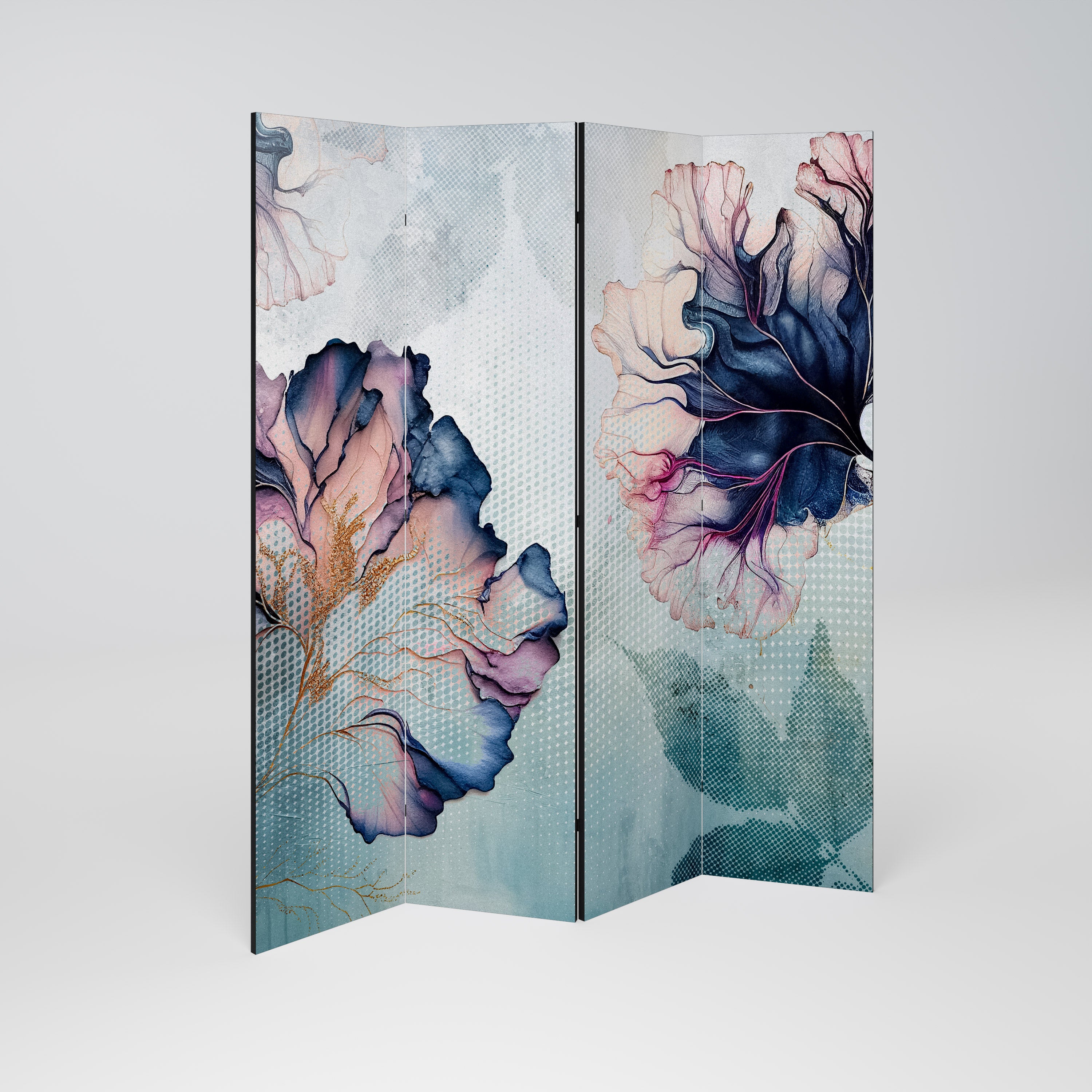 ICY BLOSSOMS Dekoracyjny parawan 4-skrzydłowy