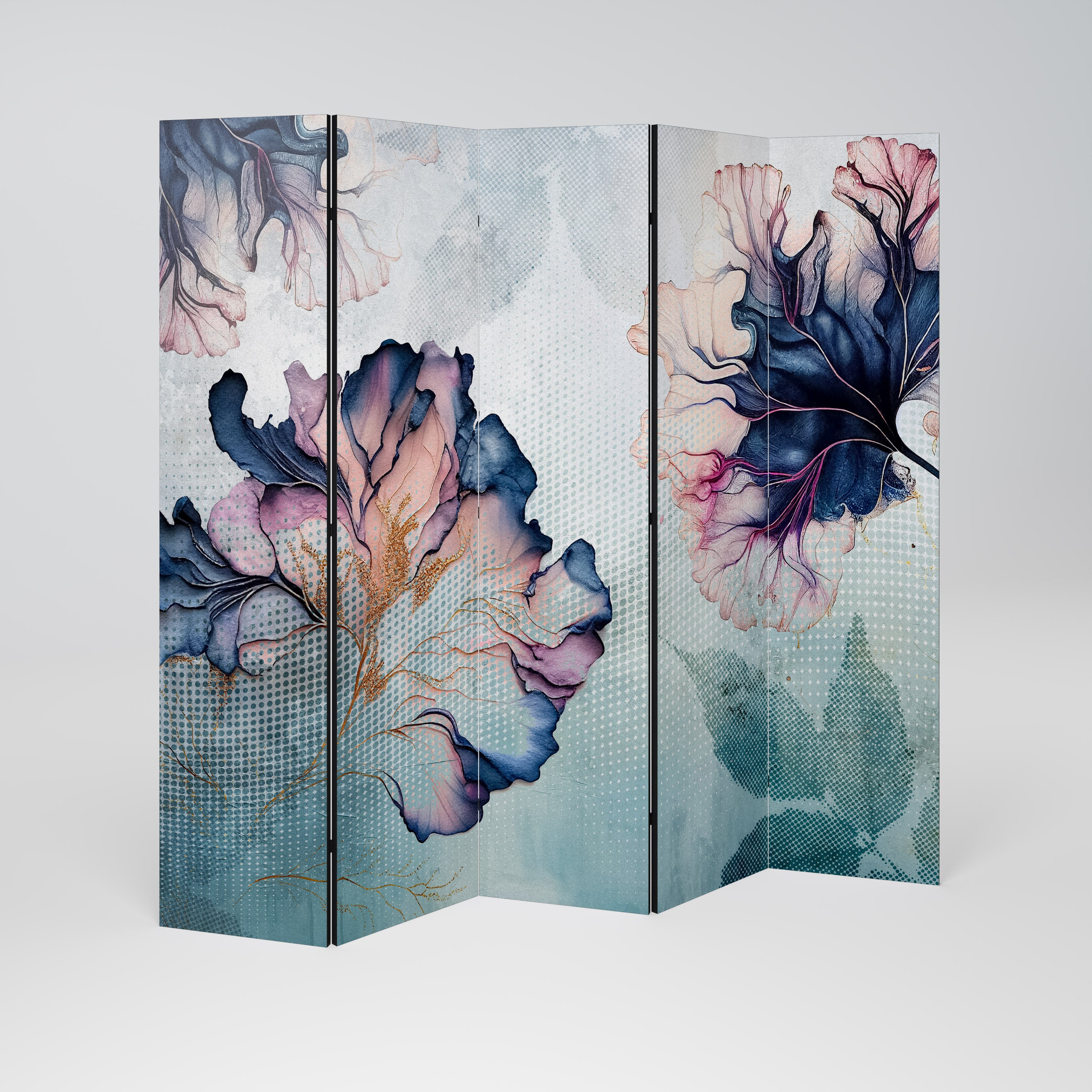 ICY BLOSSOMS Dekoracyjny parawan 5-skrzydłowy