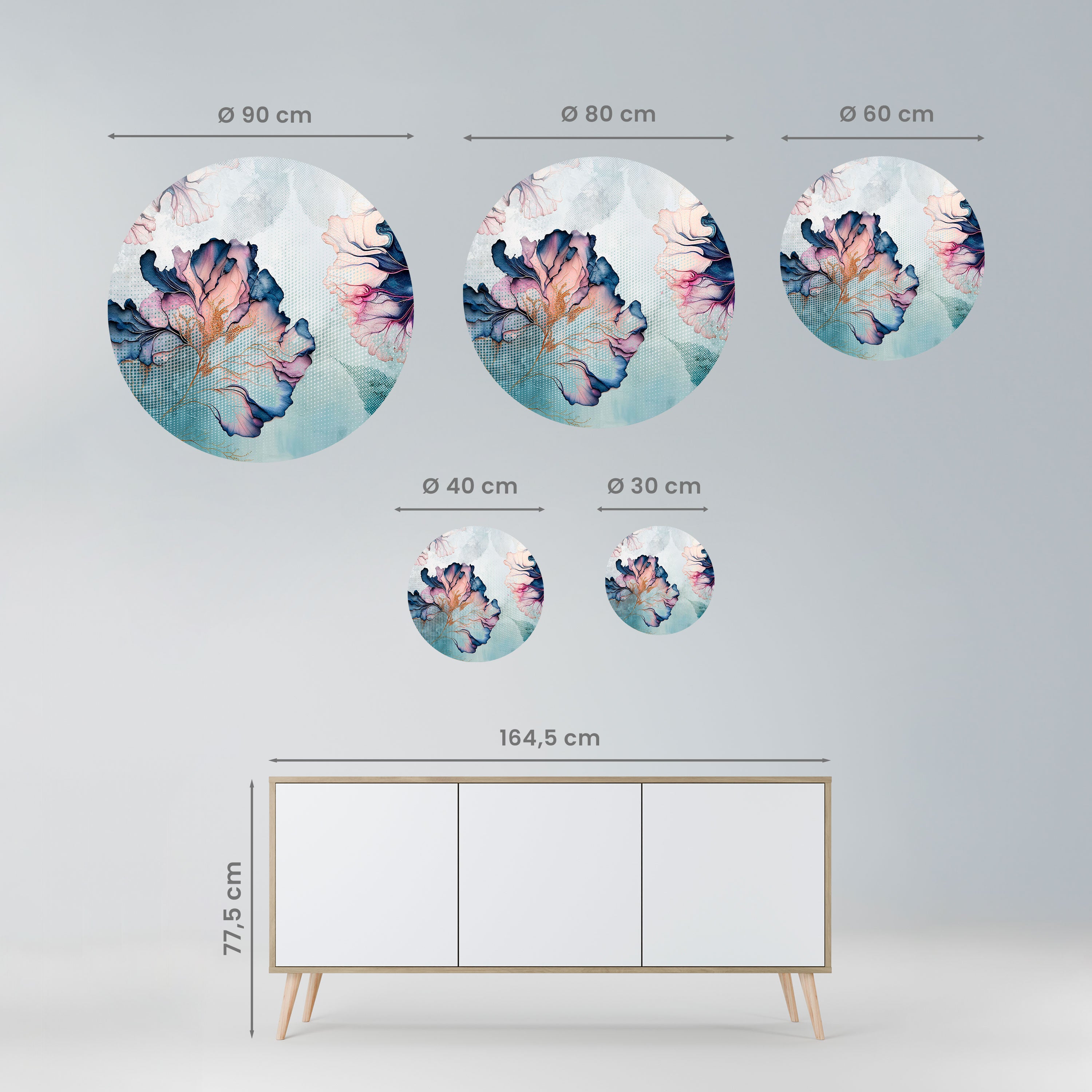 ICY BLOSSOMS Naklejka okrągła