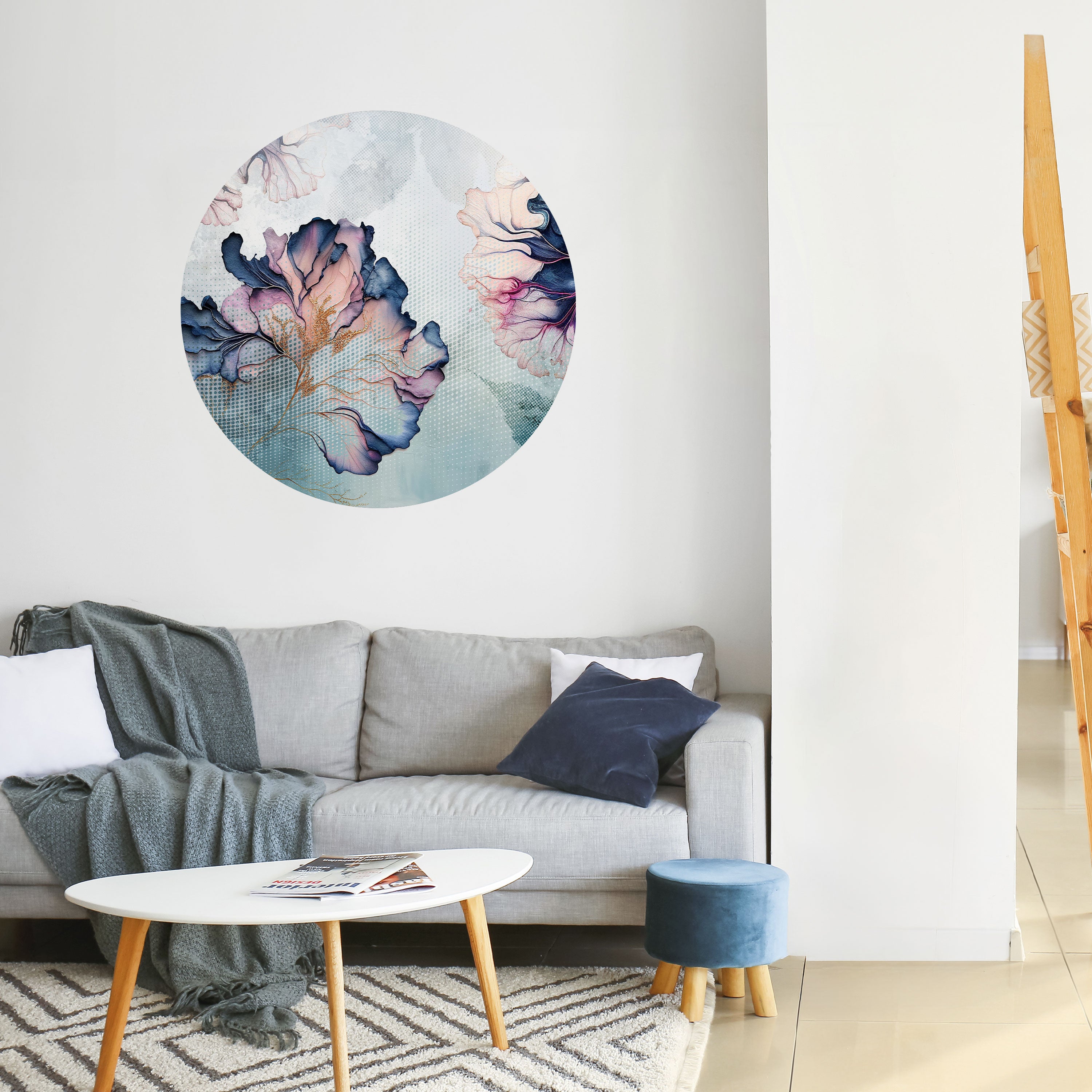 ICY BLOSSOMS Naklejka okrągła