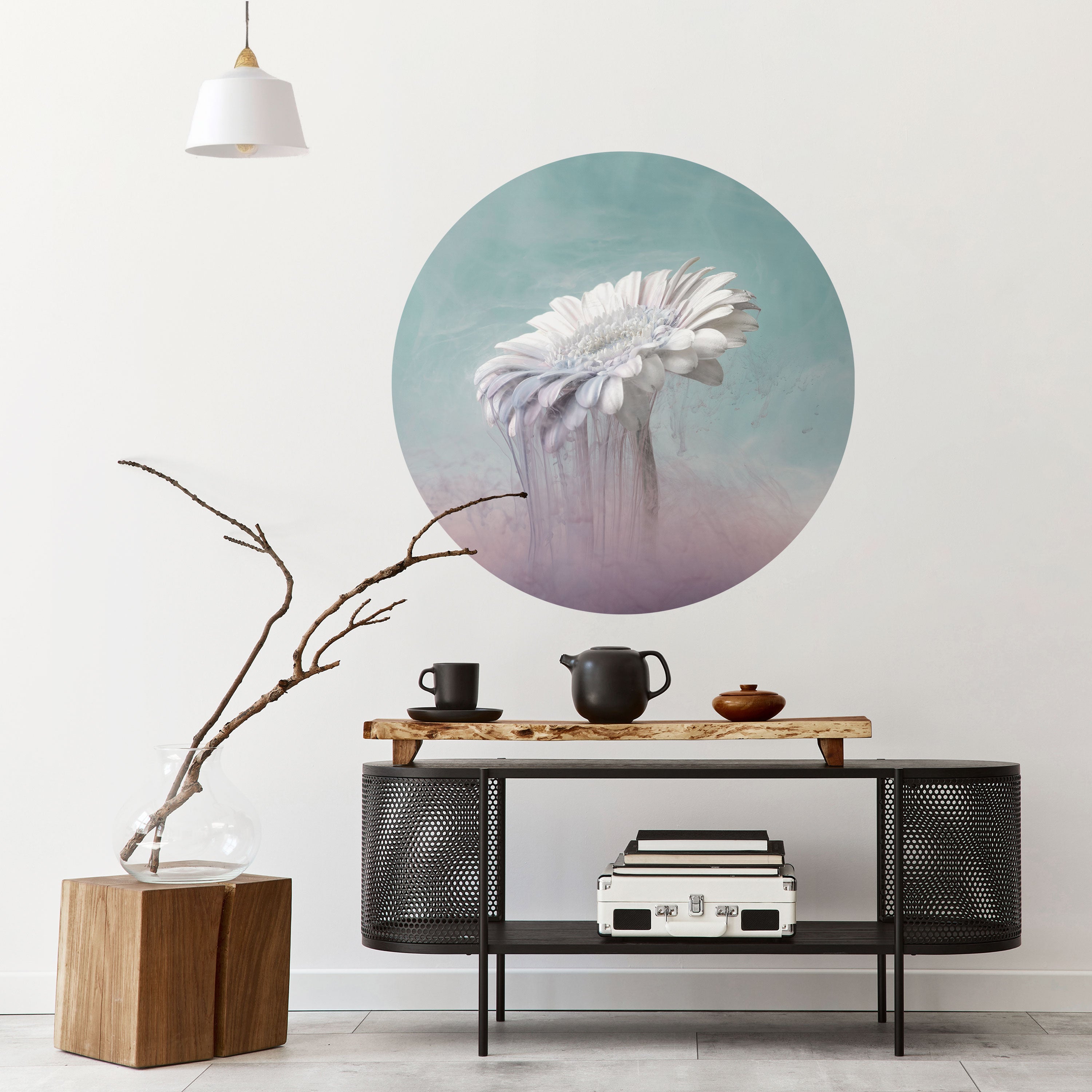 MELTING GERBERA Naklejka okrągła