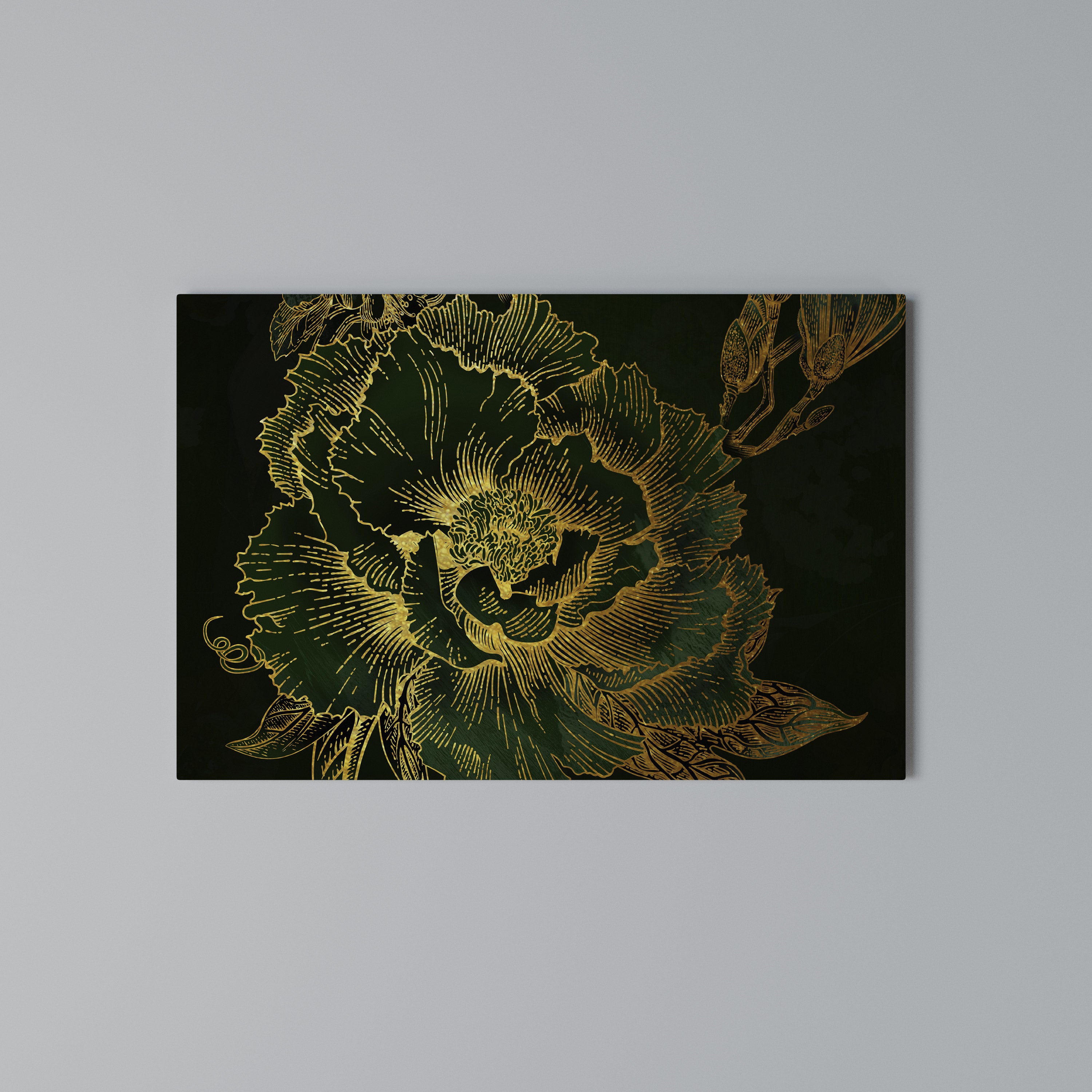 MIDNIGHT FLORAL GLIMMER Poziomy obraz na płótnie