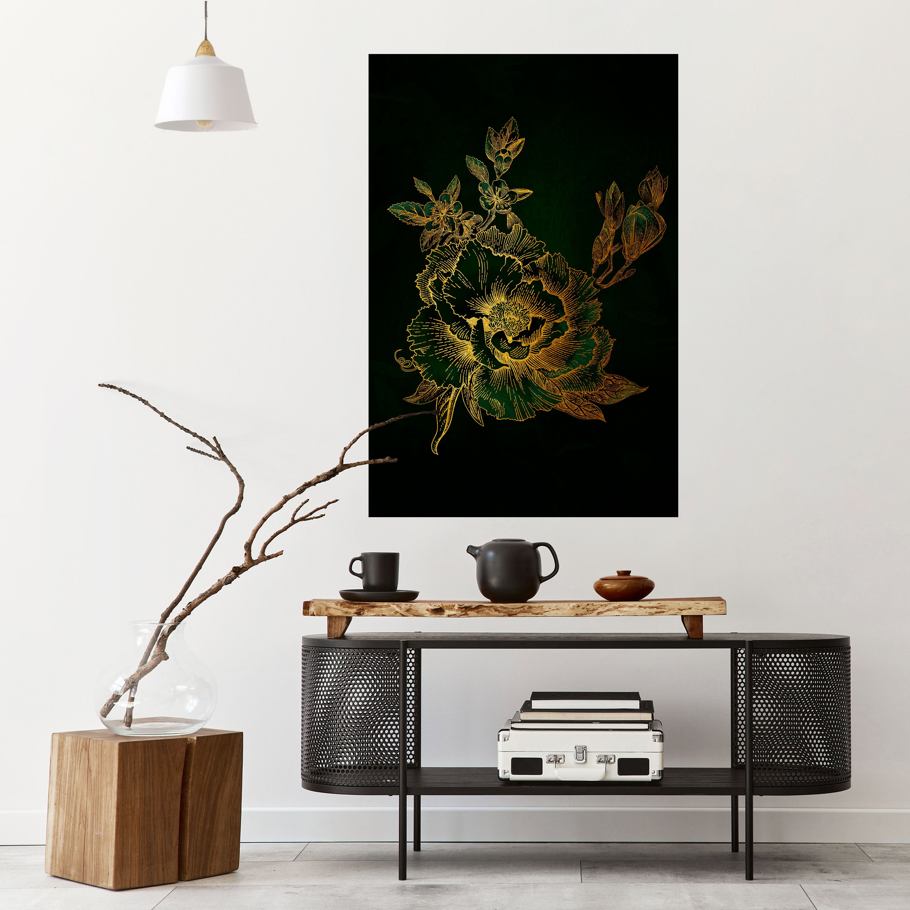 MIDNIGHT FLORAL GLIMMER Naklejka/Plakat pionowy