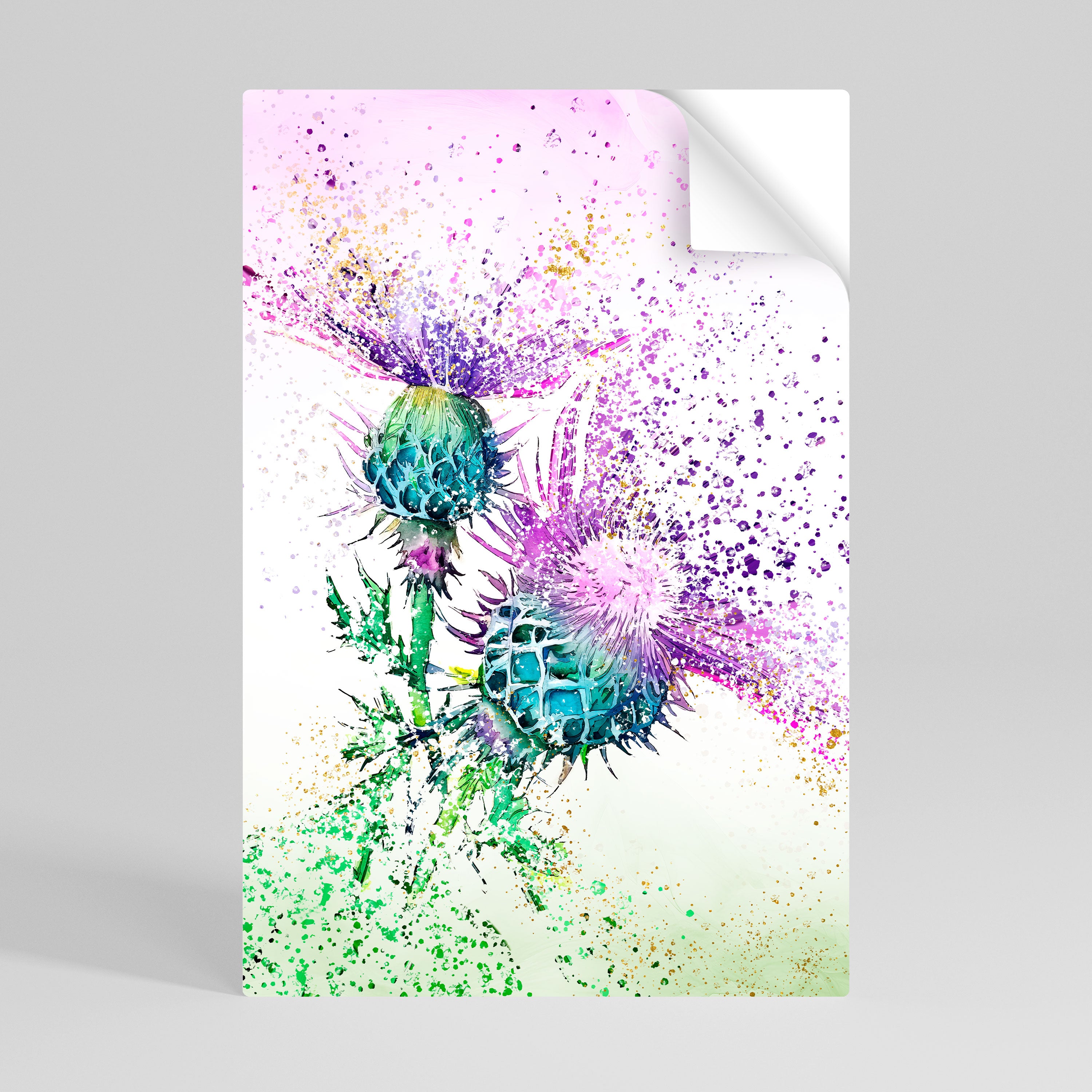 COLORFUL THISTLE DANCE Naklejka/Plakat pionowy