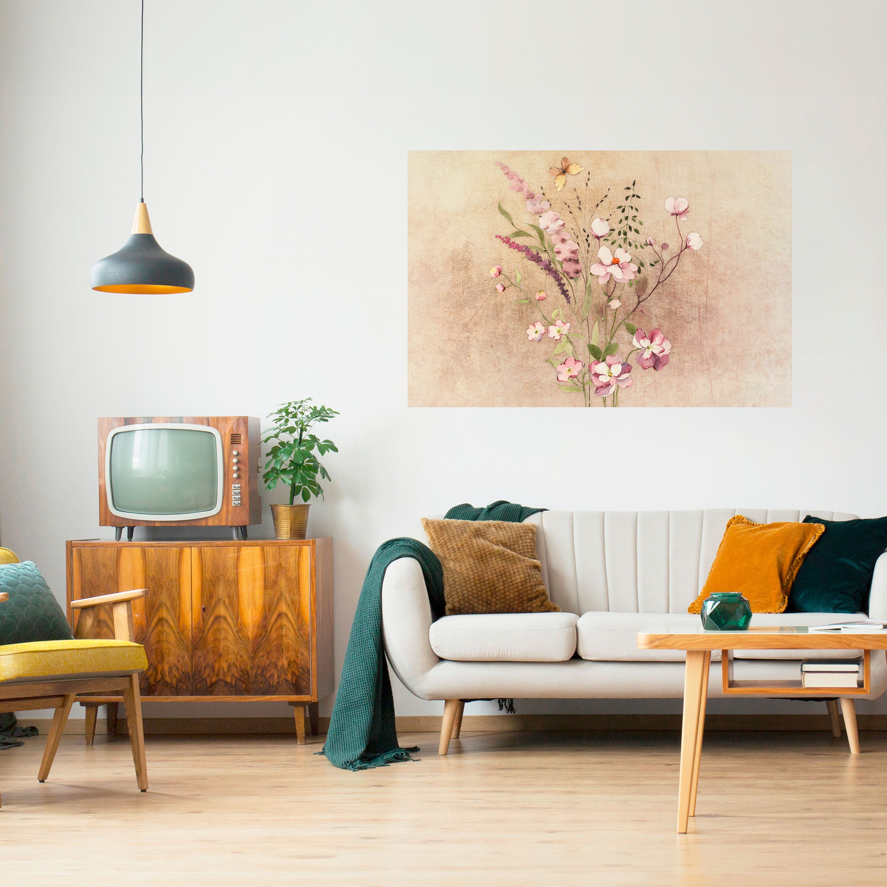 FLOWERED REVERIE Naklejka/Plakat poziomy