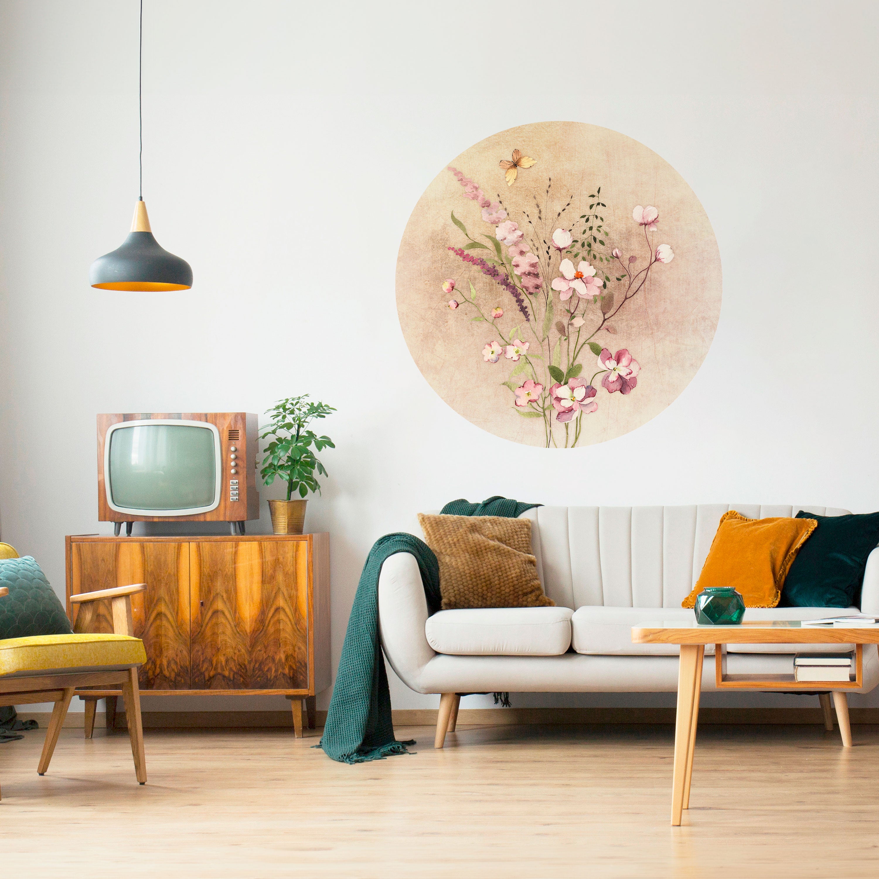 FLOWERED REVERIE Naklejka okrągła