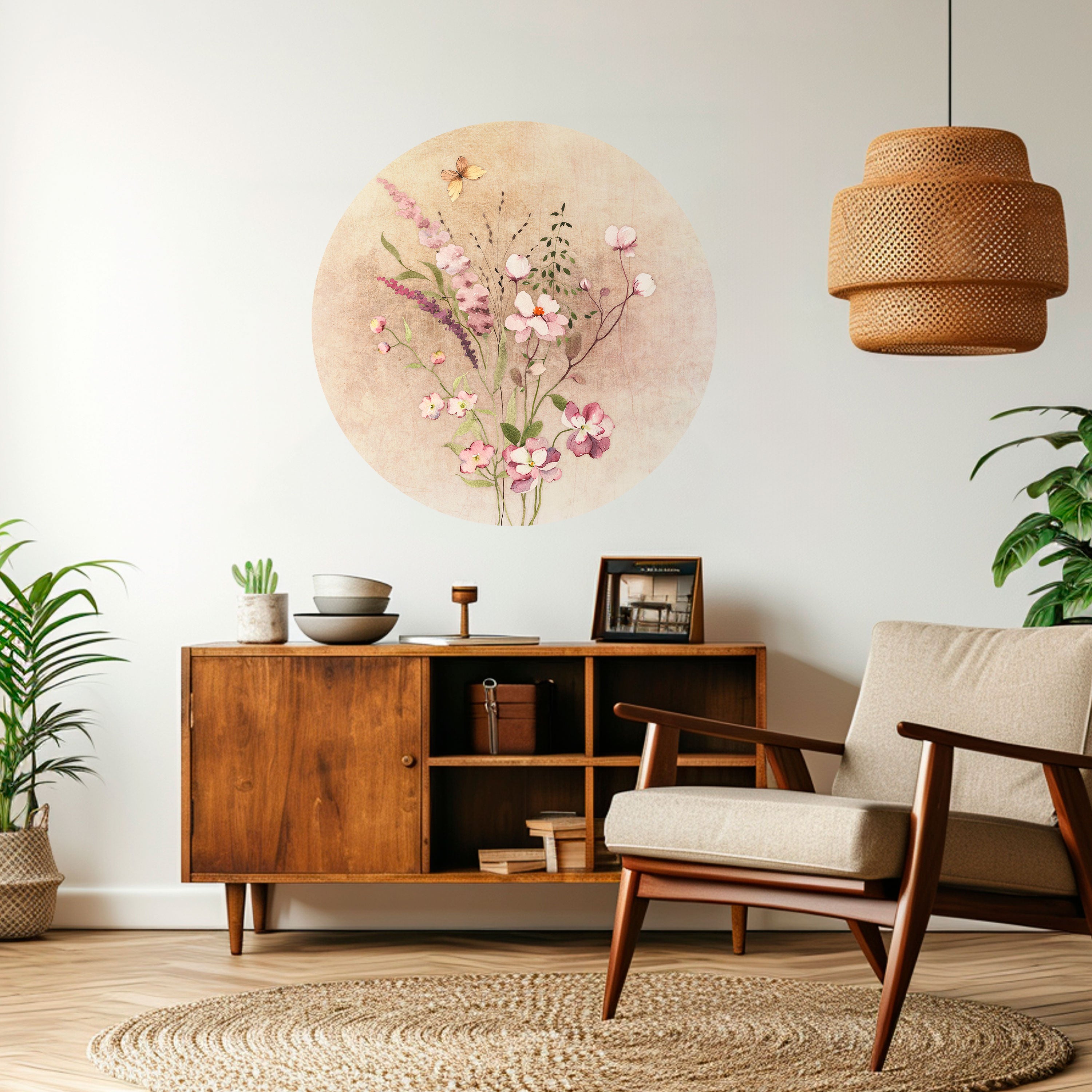 FLOWERED REVERIE Naklejka okrągła