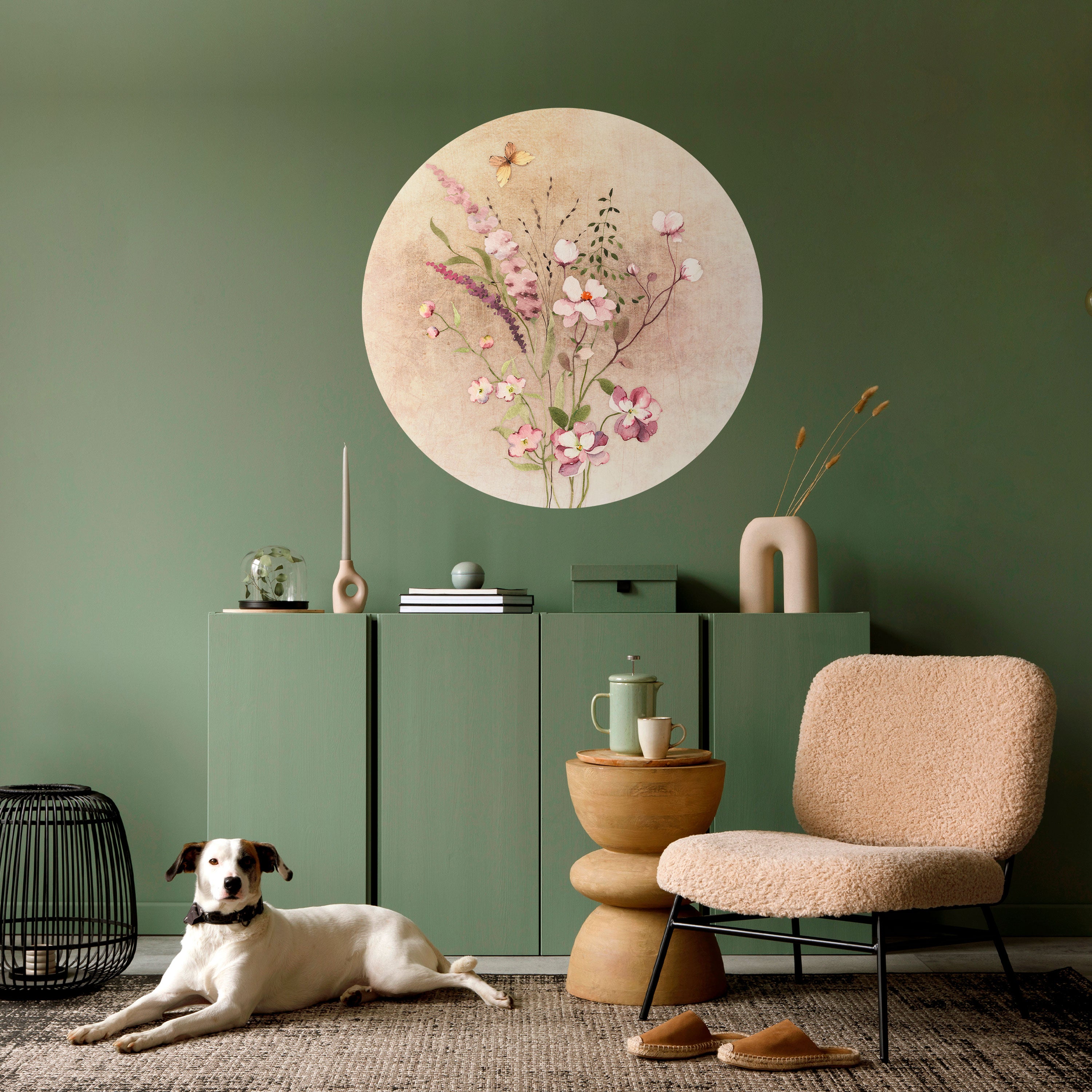 FLOWERED REVERIE Naklejka okrągła