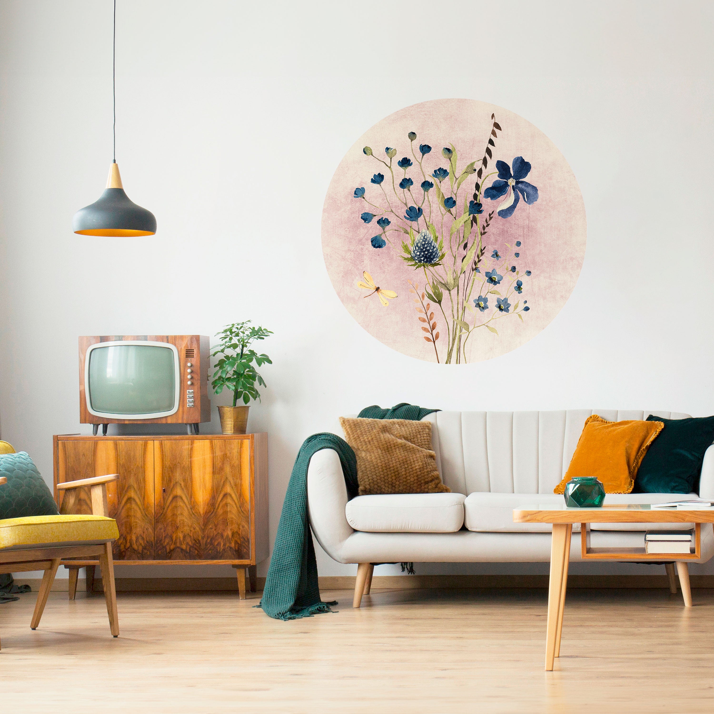 CORNFLOWER REVERIE Naklejka okrągła