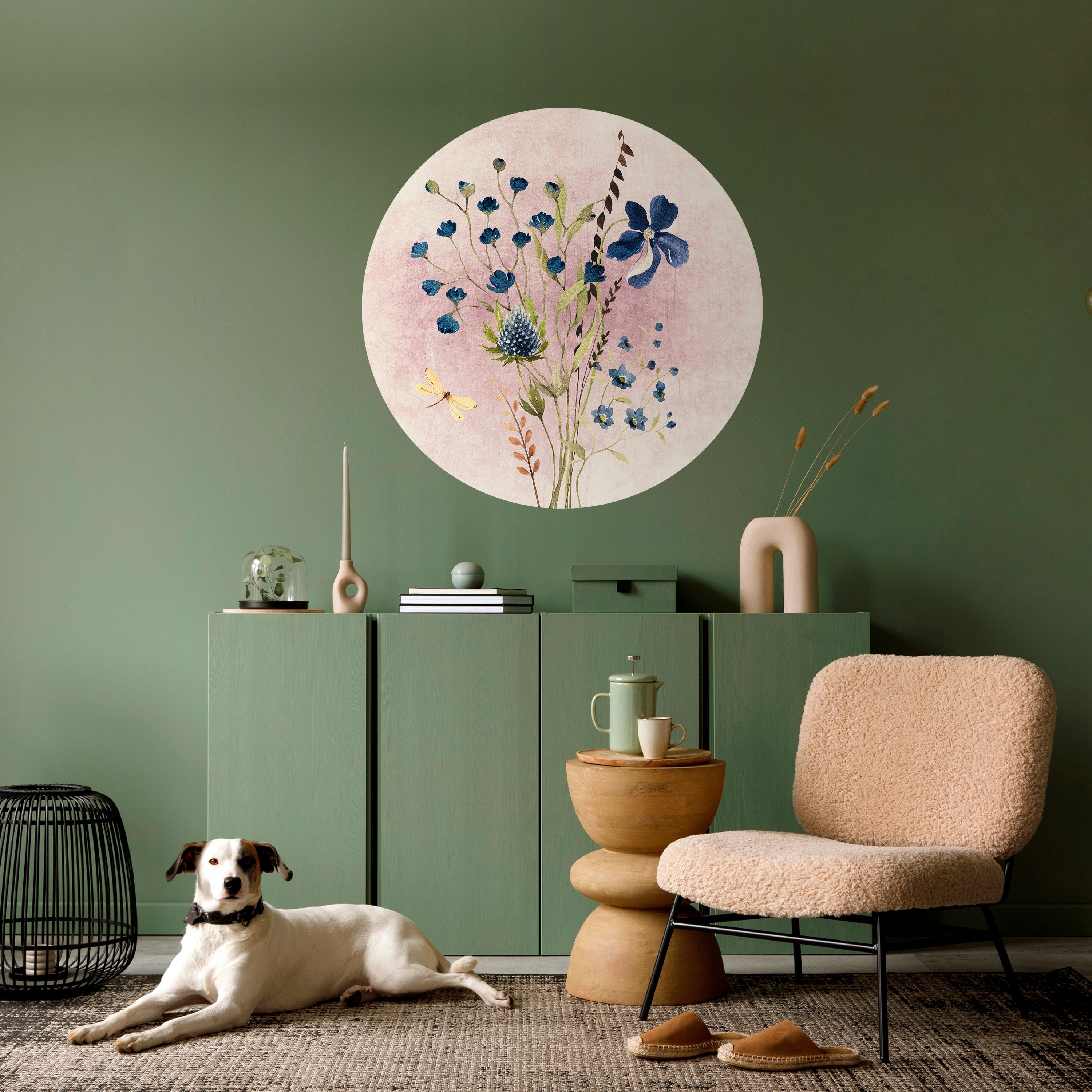 CORNFLOWER REVERIE Naklejka okrągła