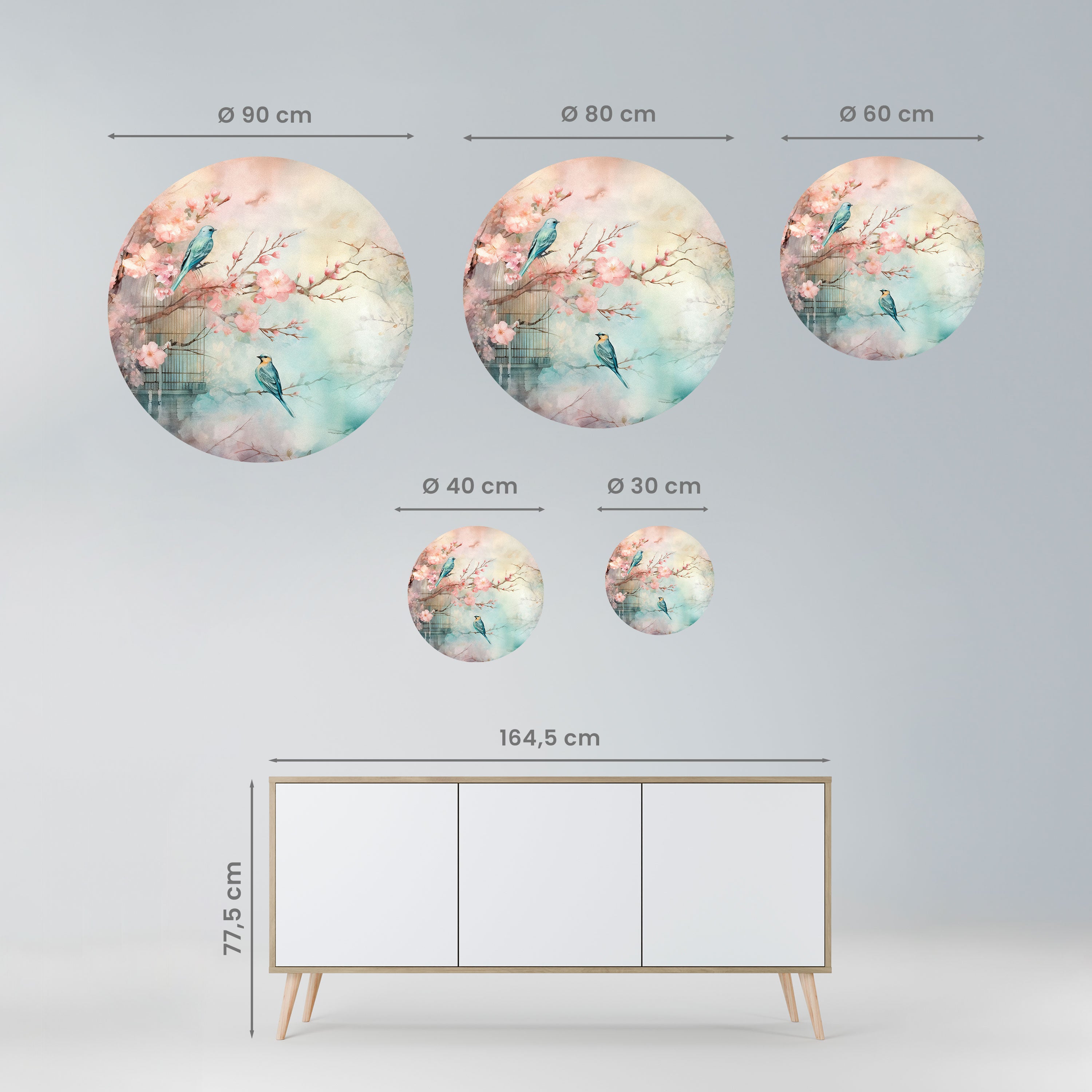 CHERRY BIRDSONG Naklejka okrągła